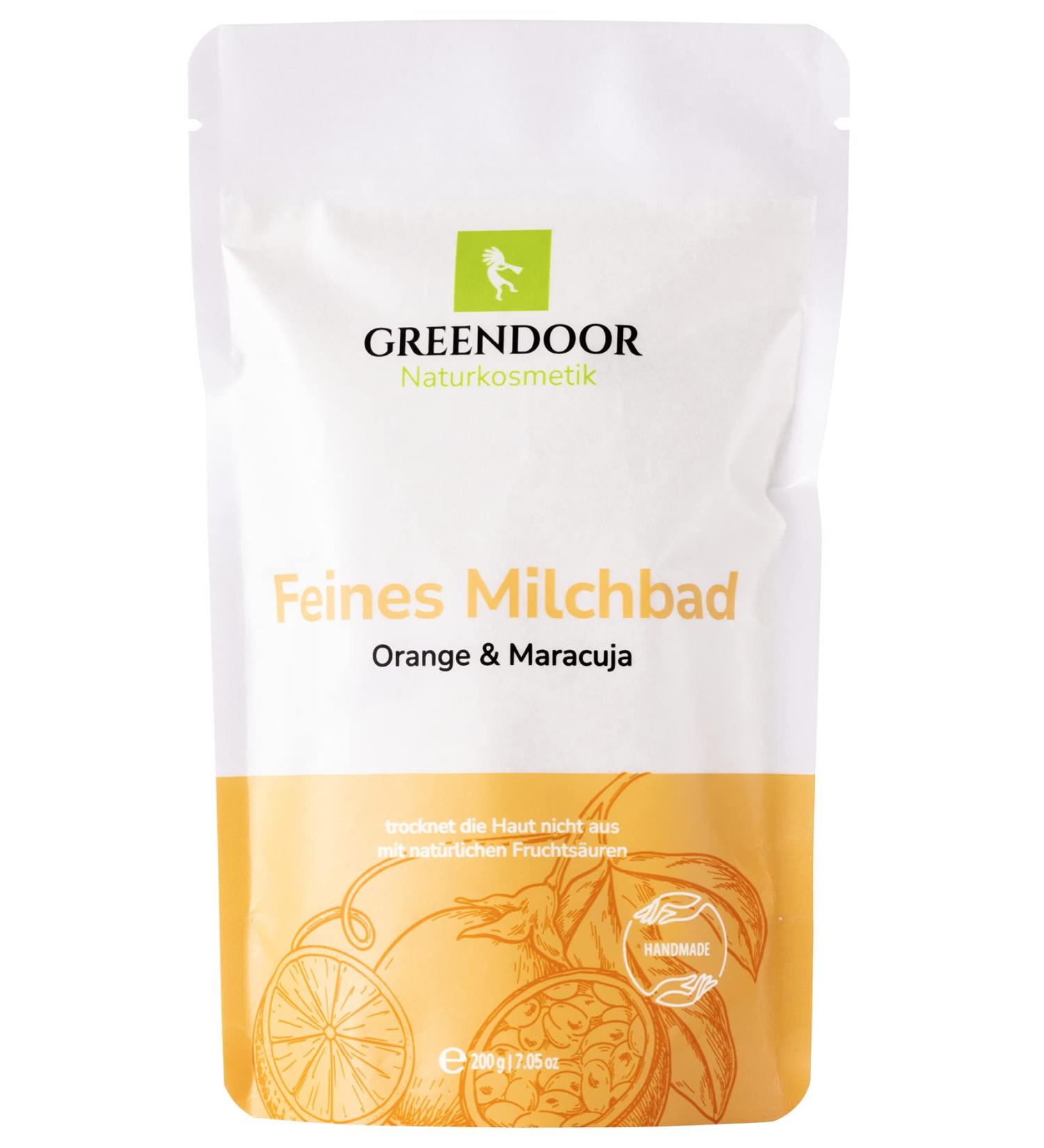 Greenendoor Milk Bath Maracuja-Orange 200g | 100% Natural Skin Nourishing Bath Additive | Eco-Friendly Relaxation & Wellness Gift - Buy Online on GoSupps.com