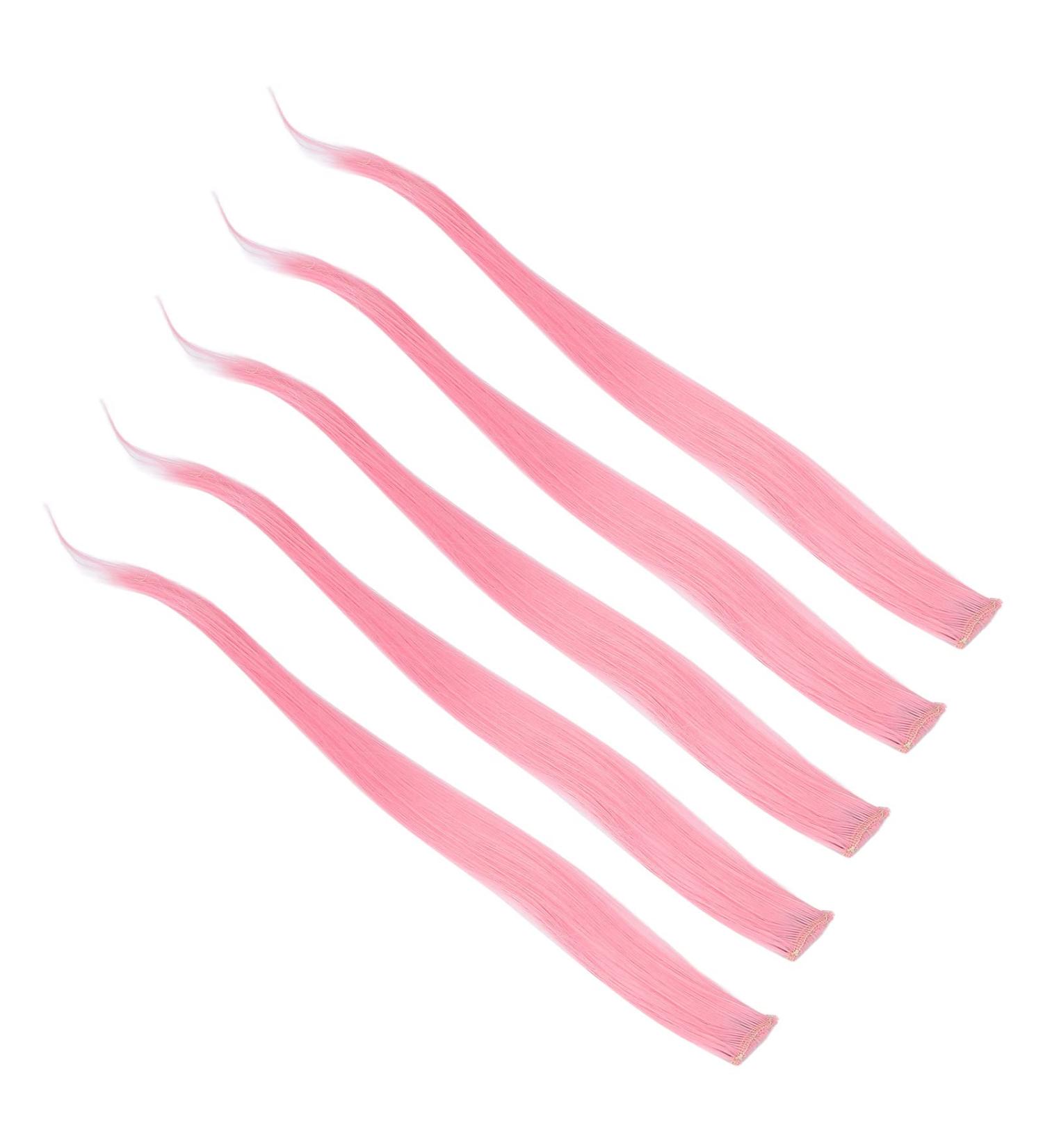 Colorful Lop Ears Wig Colorful Straight Hair Extensions Girls Daily Prom Hairpin (Light Pink) - Buy Online on GoSupps.com