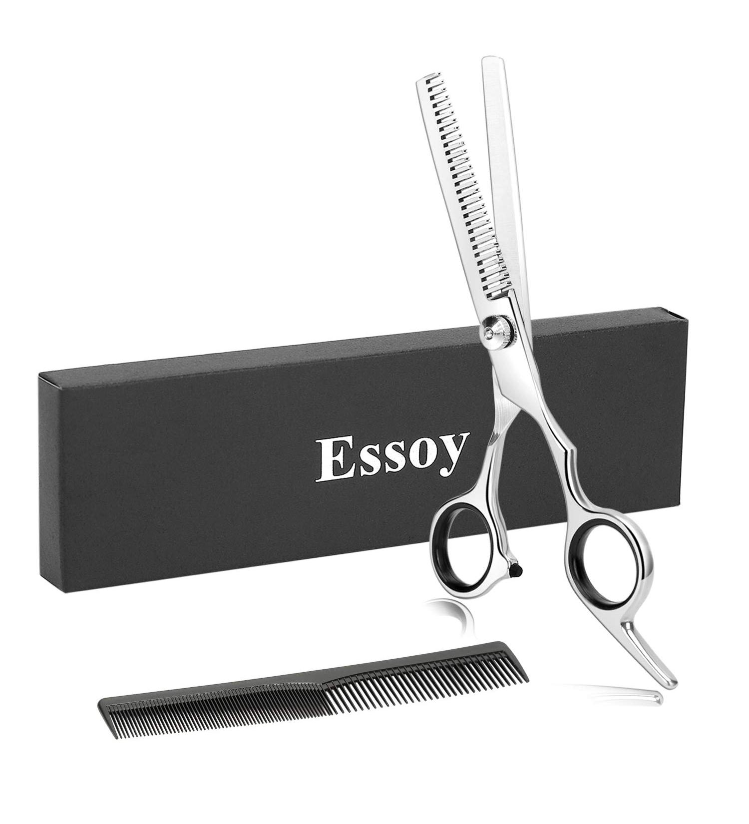 ESSOY Professional 6.7-Inch Thinning Shears Stainless Steel Haircut Scissors for Home Salon Barber - Hairdressing Scissor for Women Men Kids - Buy Online on GoSupps.com