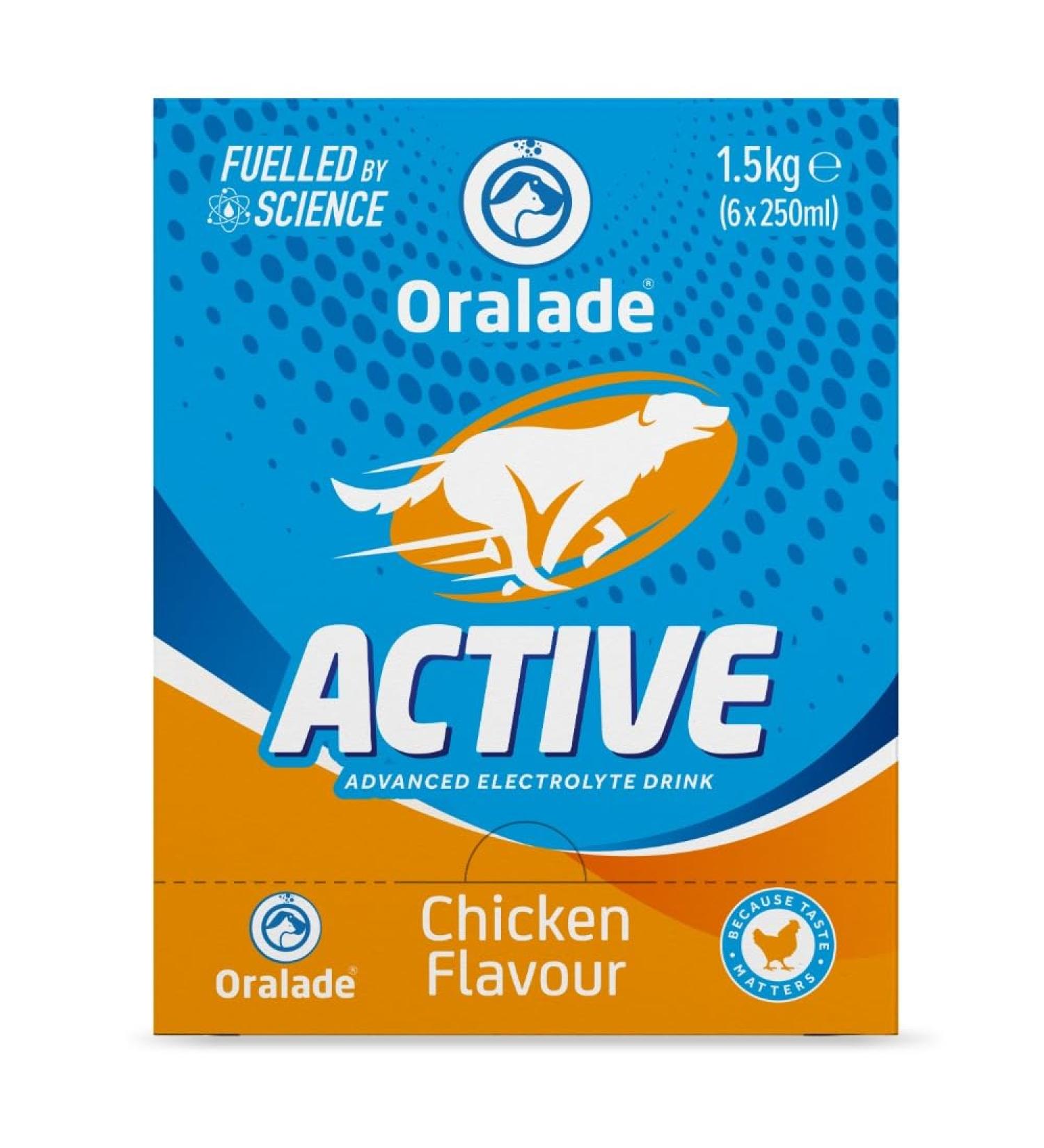 oralade Active Isotonic Hydration Fluid For Dogs Chicken Duck Or Vegetable 250ml (Chicken 6 Pack) - Buy Online on GoSupps.com