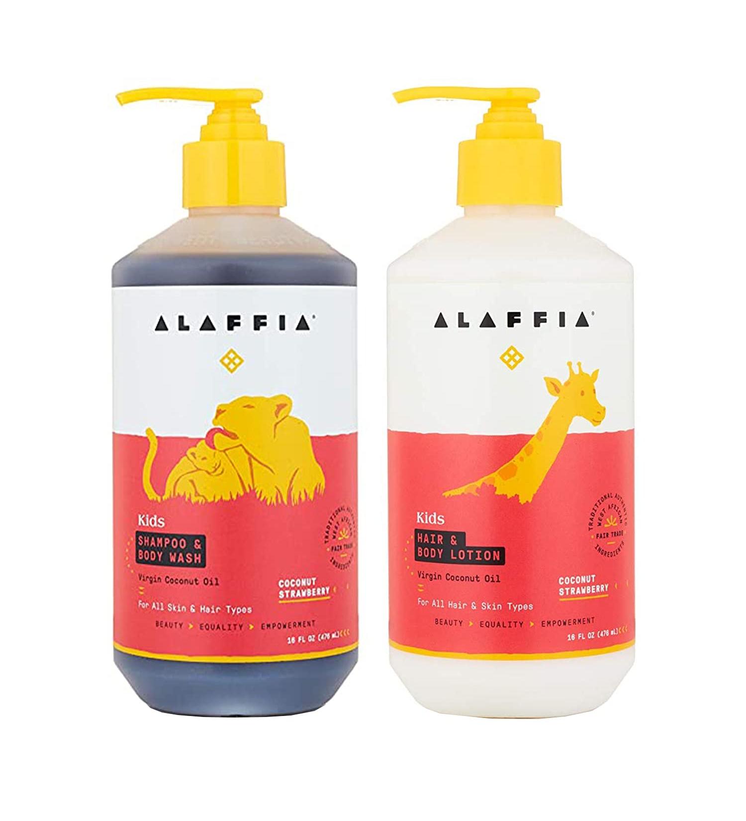 Alaffia Kids Coconut Strawberry Shampoo & Body Wash 16 fl oz | Natural & Gentle Cleanser - Buy Online on GoSupps.com