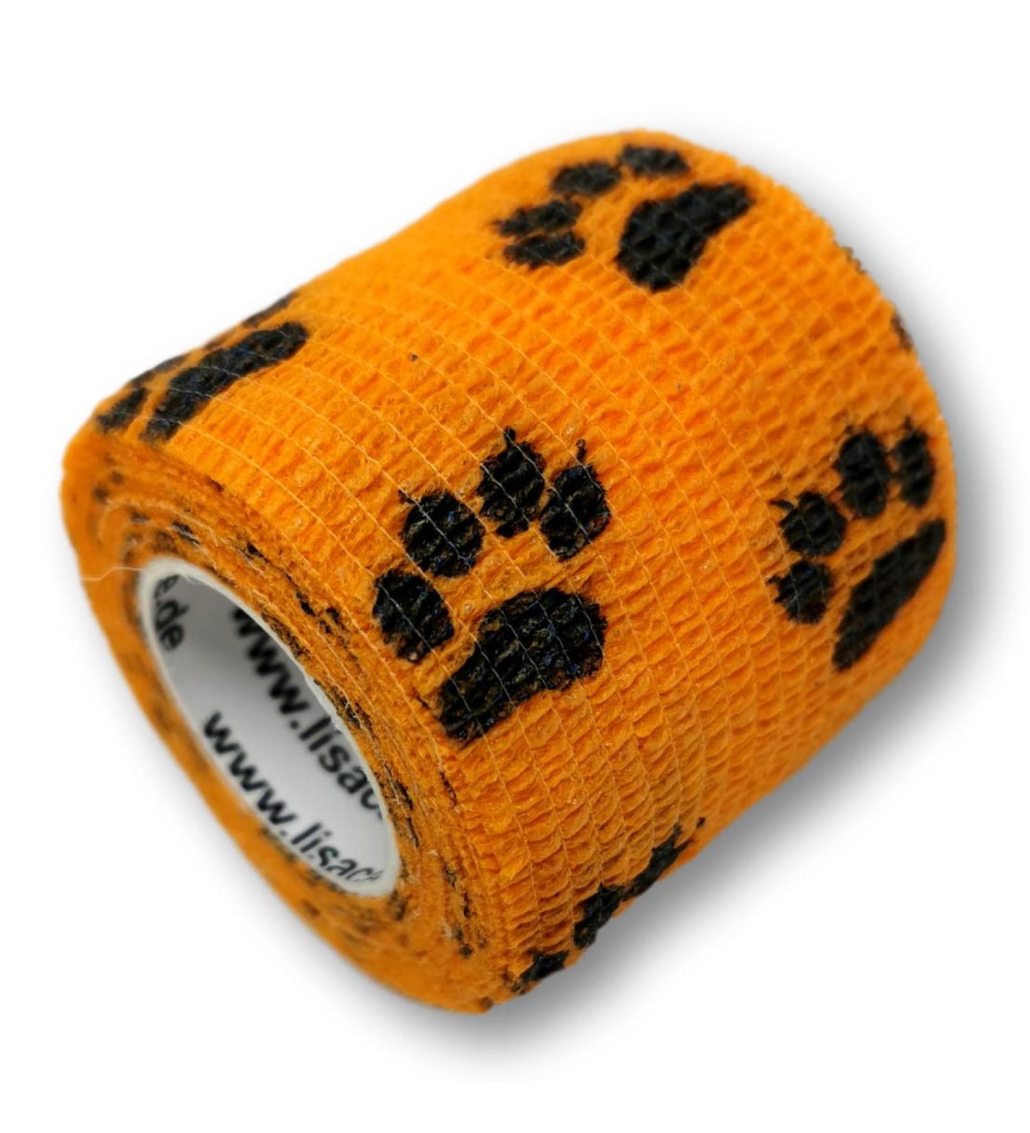 Lisacare Flexible Bandage for Pets & Horses - 12 Rolls 5cm Wide Elastic & Self-Adhesive - Huge Color Selection - Paw Orange Set - Buy Online on GoSupps.com