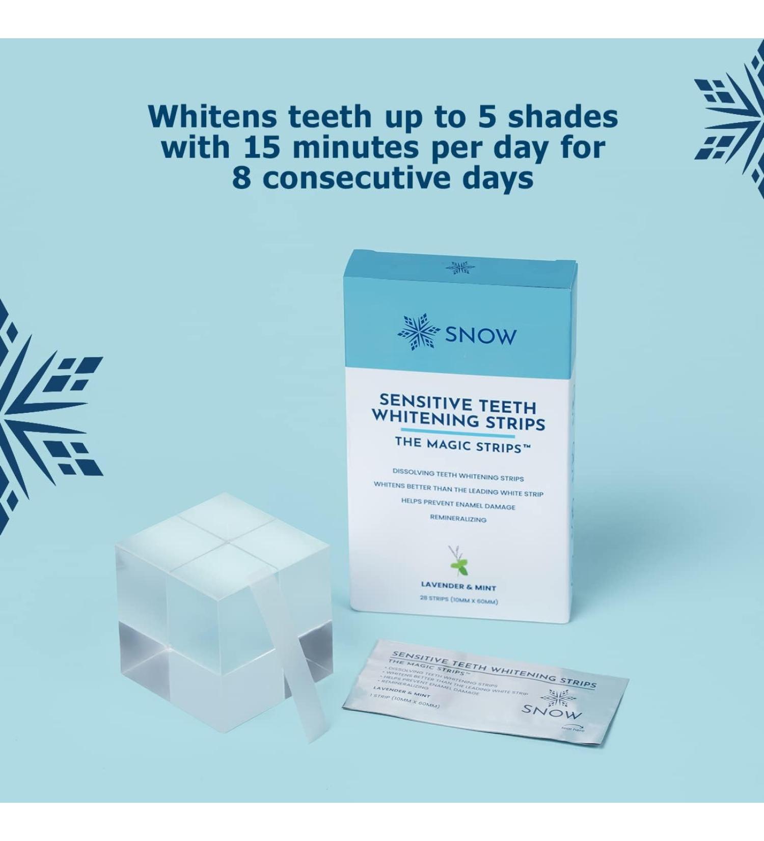 Snow Sensitive Teeth Whitening Strips - Lavender & Mint Flavor (28 Strips) - Buy Online on GoSupps.com