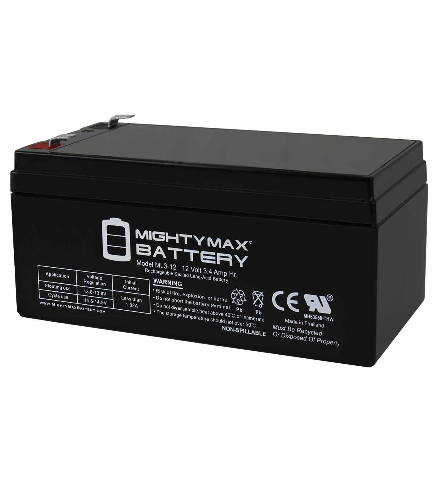 Mighty Max Battery ML3-12 12V 3.4AH SLA Battery - High Performance Replacement for BP3.6-12 | International Shipping Available - Buy Online on GoSupps.com