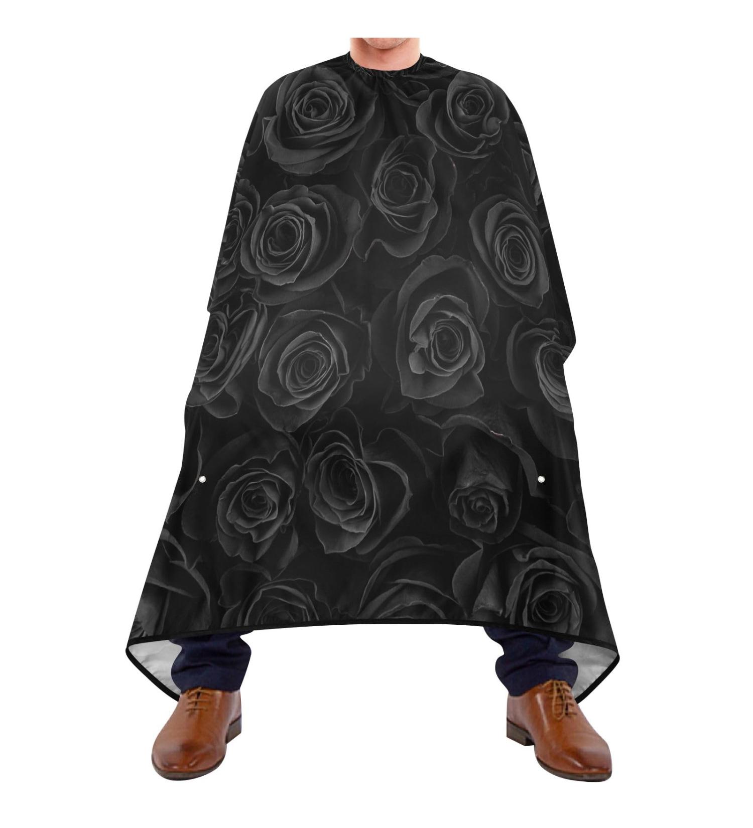 Bolaz Waterproof Barber Cape - Black Roses & Cheetah Design Hair Cutting Bib for Men & Women | Perfect Valentine's Day Gift - Buy Online on GoSupps.com