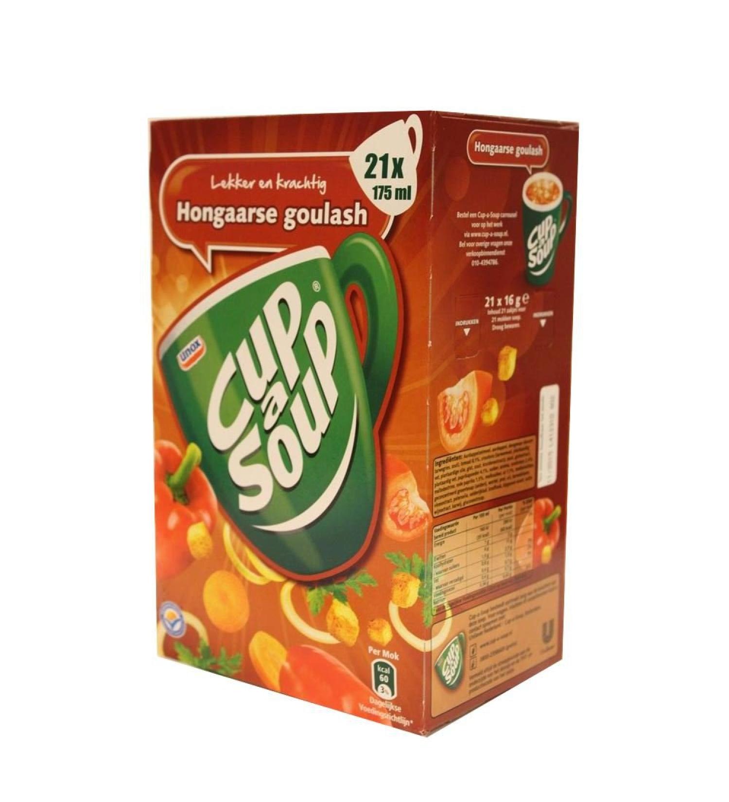 Unilever Instant Hungarian Goulash Soup, Cup a Soup, Sachet Soup, Minute Soup, Unox, 21 x 175 ml