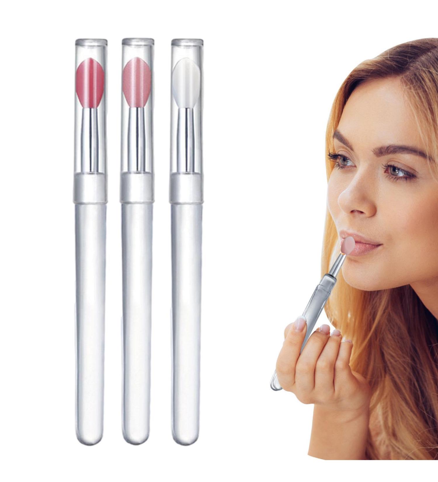 Dyeulget Silicone Lip Brush with Lid - Reusable Lip Balm Applicator Portable Silicone Lip Brush Lip Gloss Balm Applicator Eyeshadow Lip Scrub Brush Applicator Lip Applicators - Buy Online on GoSupps.com