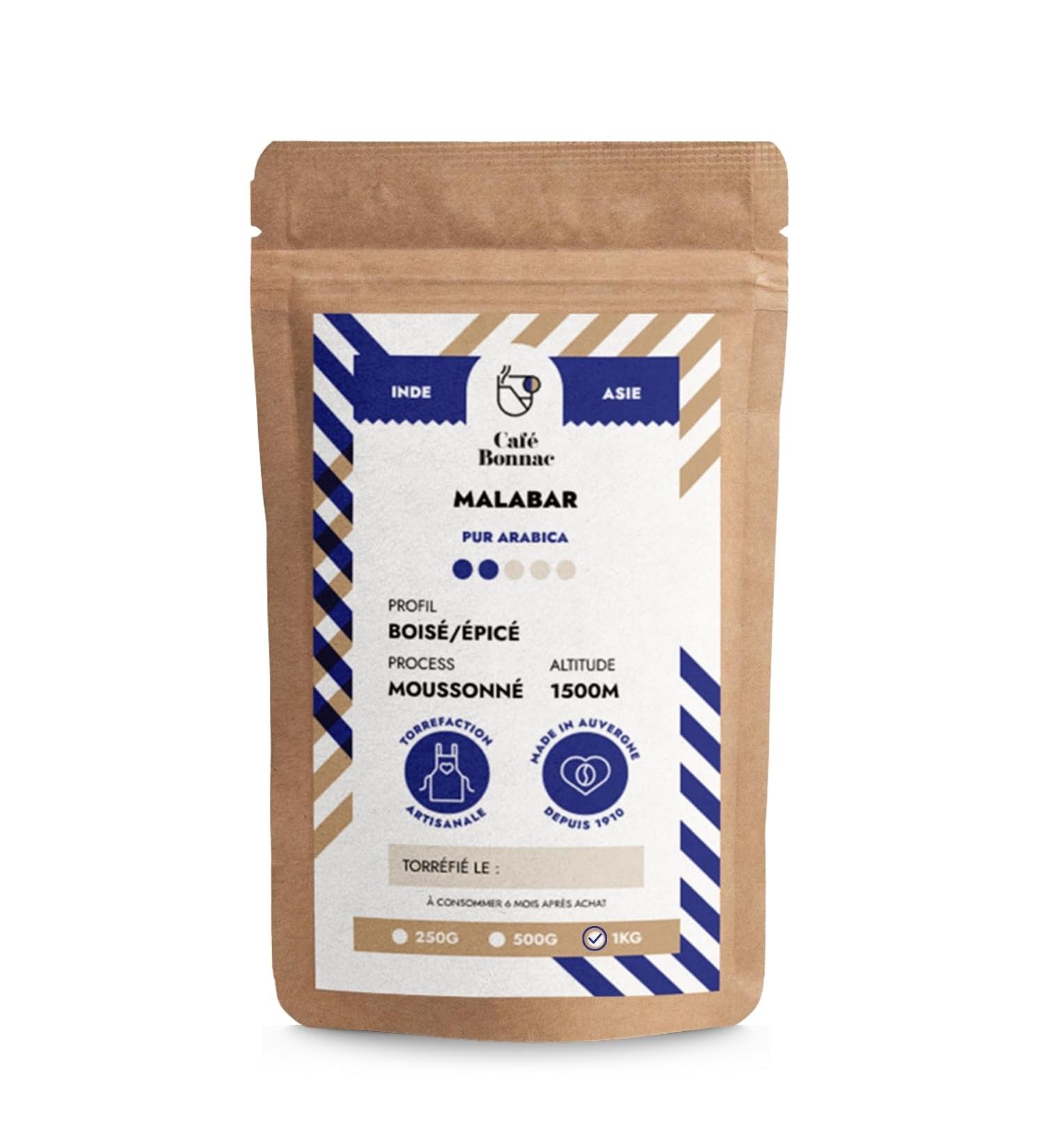  cafe bonnac Caf Bonnac Malabar Moussonn India Ground Coffee 1kg | 100% Traditional Arabica | Cereal Notes Sweet Pepper & Dry Wood | Artisan Roast | Filter Piston & Gentle Methods Compatible - Buy Online on GoSupps.com