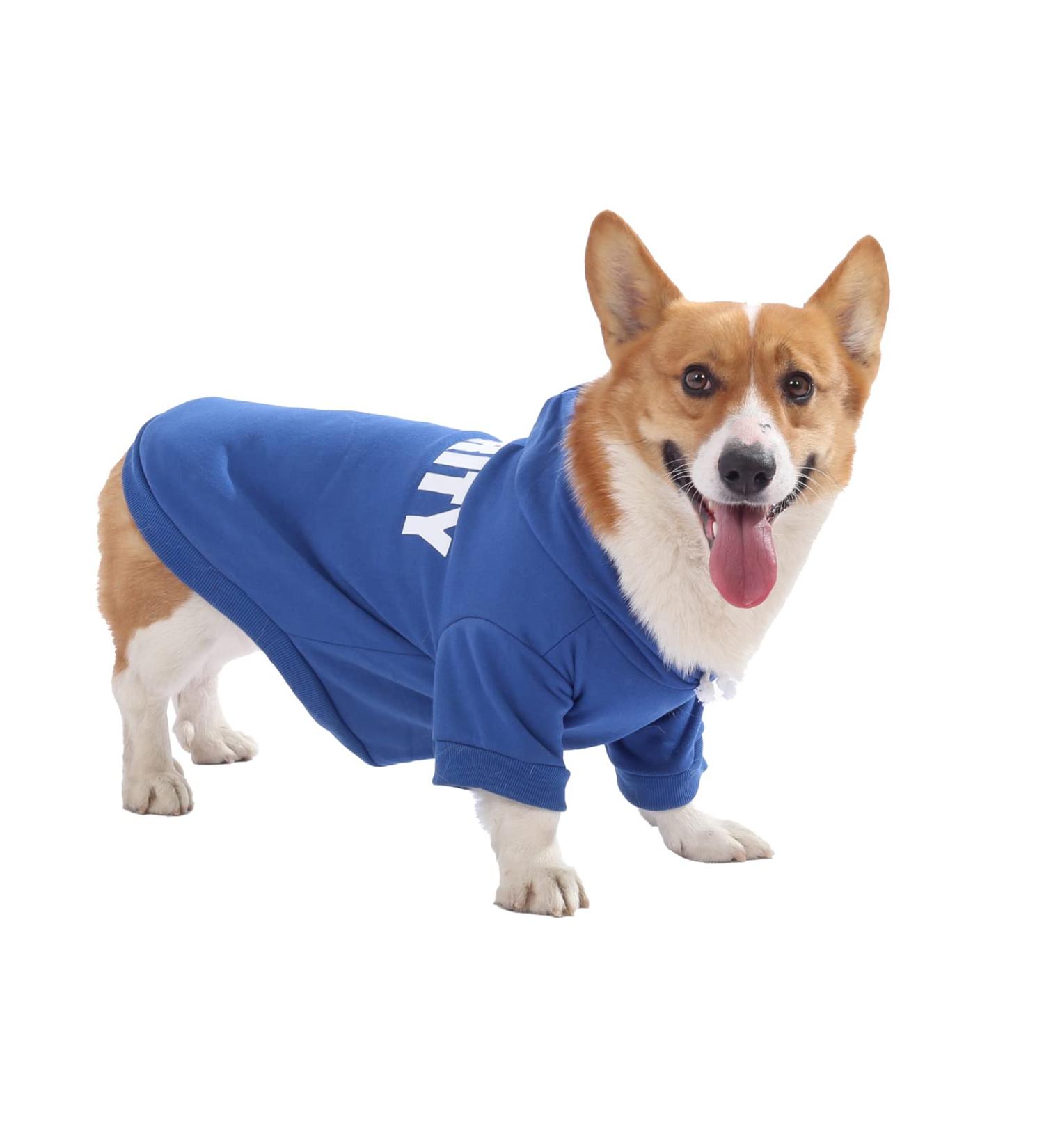 Dog Hoodie Fashion Soft Cotton Pet Hoodie Hooded Clothes Warm Autumn Winter Coat T-Shirt Costume Apparel for Small Dogs Medium Dogs (Medium Blue) Medium Blue - Buy Online on GoSupps.com