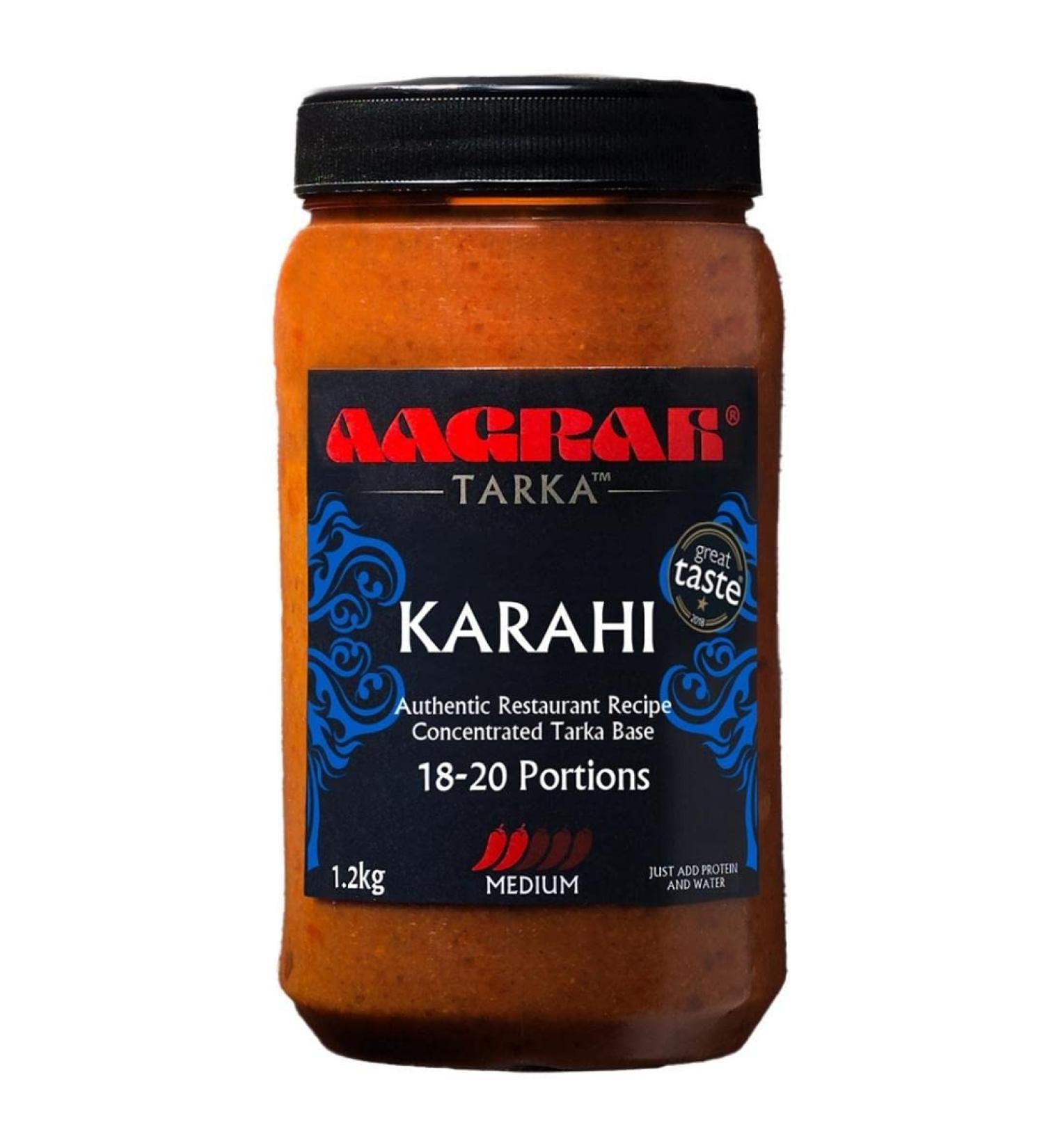 Aagrah Karahi Tarka Indian Curry Cooking Sauce - Medium Mild - 1.2kg Catering Tub - Buy Online on GoSupps.com