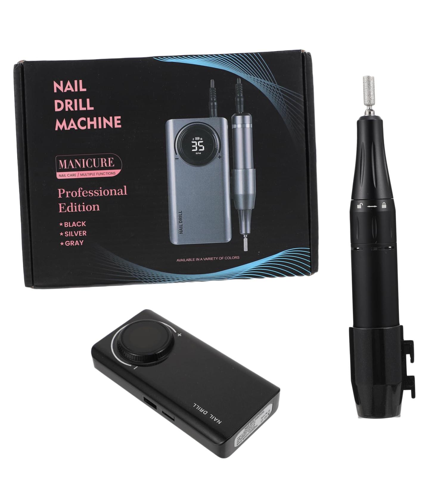 DRESSOOS Portable Nail Drill Nail Polisher Aluminum Alloy Miss Clothing Set Mini Sanding Tool 14X7X2.5CM Black - Buy Online on GoSupps.com