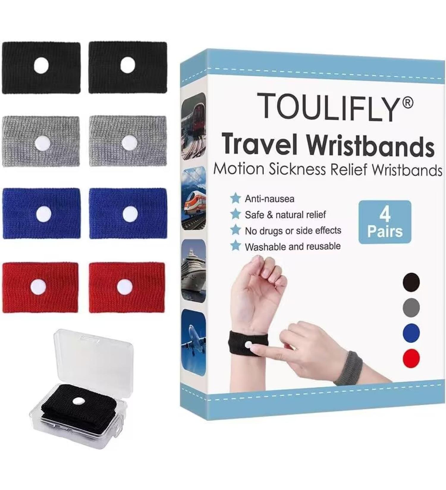 Acupressure Tape & Bracelets for Nausea Relief | Anti-Emetic Wrist Bands in Black Gray Blue & Red - Buy Online on GoSupps.com