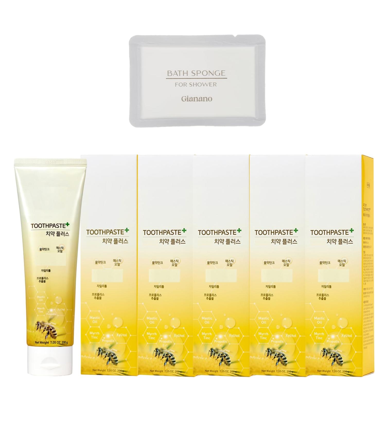 Non-irritating Texture Fluoride-Free Refreshing Mint Toothpaste for a.t.o.m.y GreenPropolis Toothpaste 200g(7.05 oz.) x 5ea 1SET - Buy Online on GoSupps.com