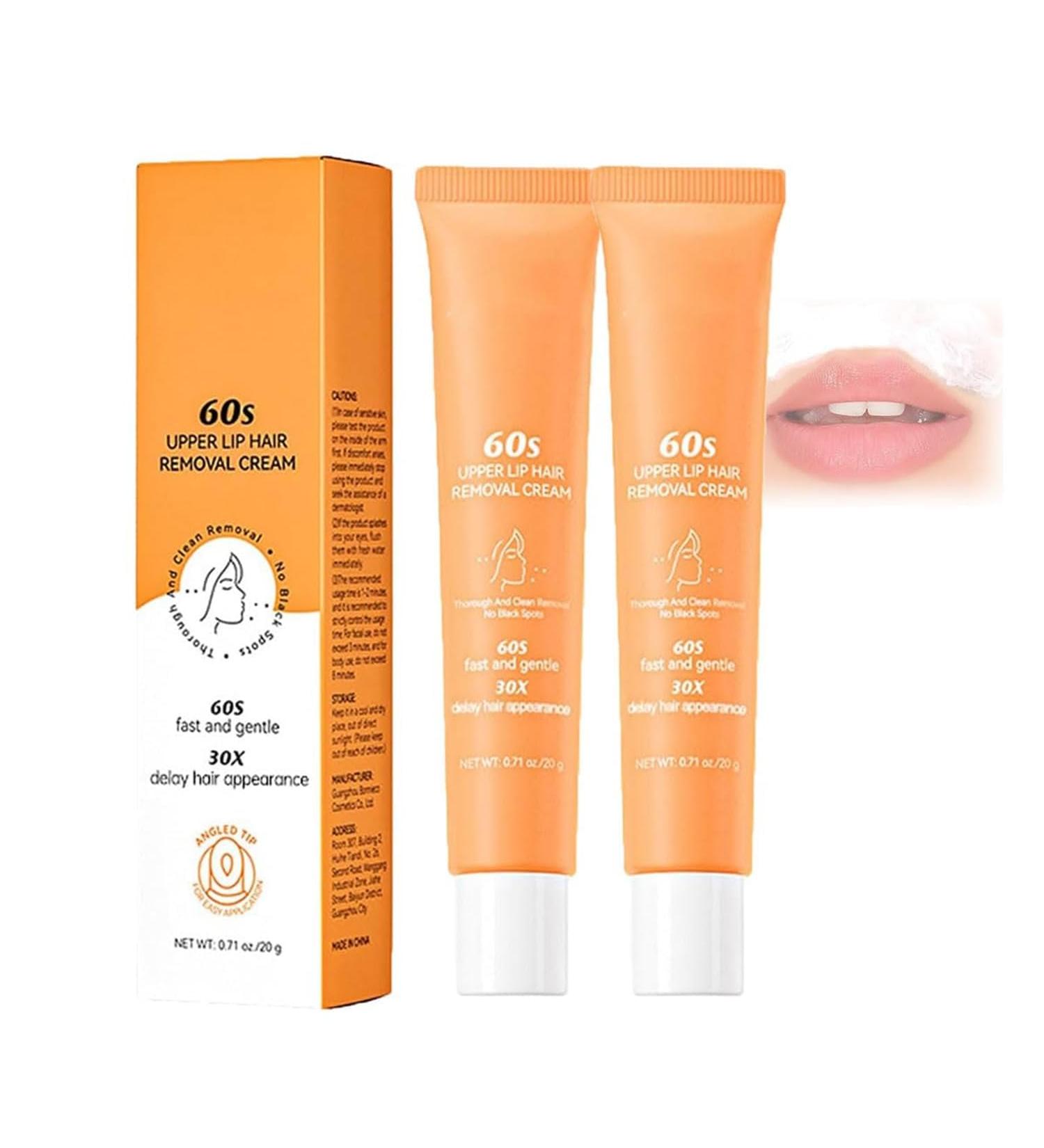 Cr me D pilatoire Visage Cr me D pilatoire pour L vres Sup rieures D pilatoire Doux Et Efficace pour Le Visage Et Le Menton Apaisante Et Indolore pour Tous Types De Peau (2 Pi ces) - Buy Online on GoSupps.com