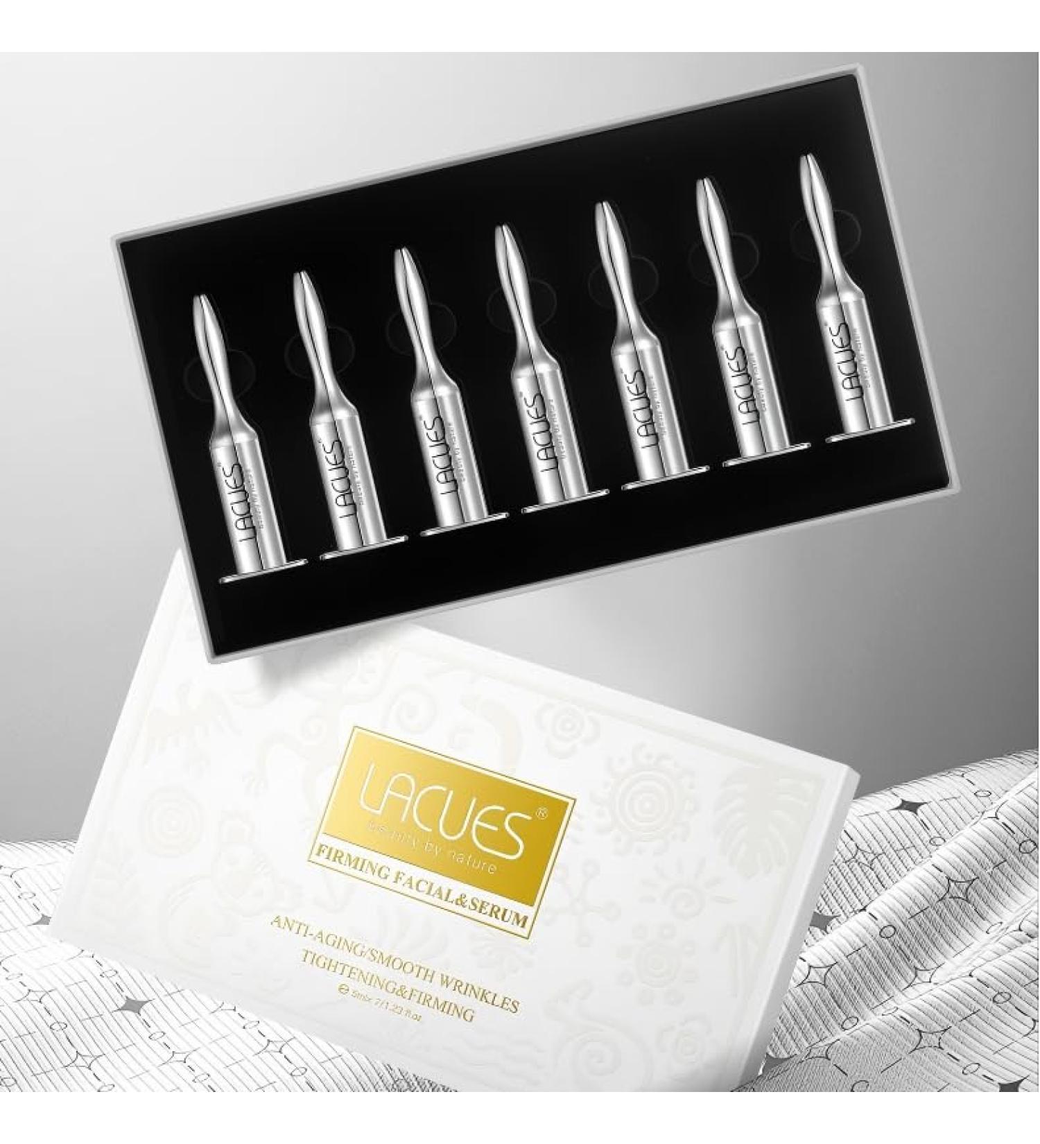 LACUES 7-Pack Collagen Peptide Firming Face Serum With Australian Soy Lecithin + I&III Collagen & 5 Peptides 35 Days Anti-Wrinkle & Barrier Repair