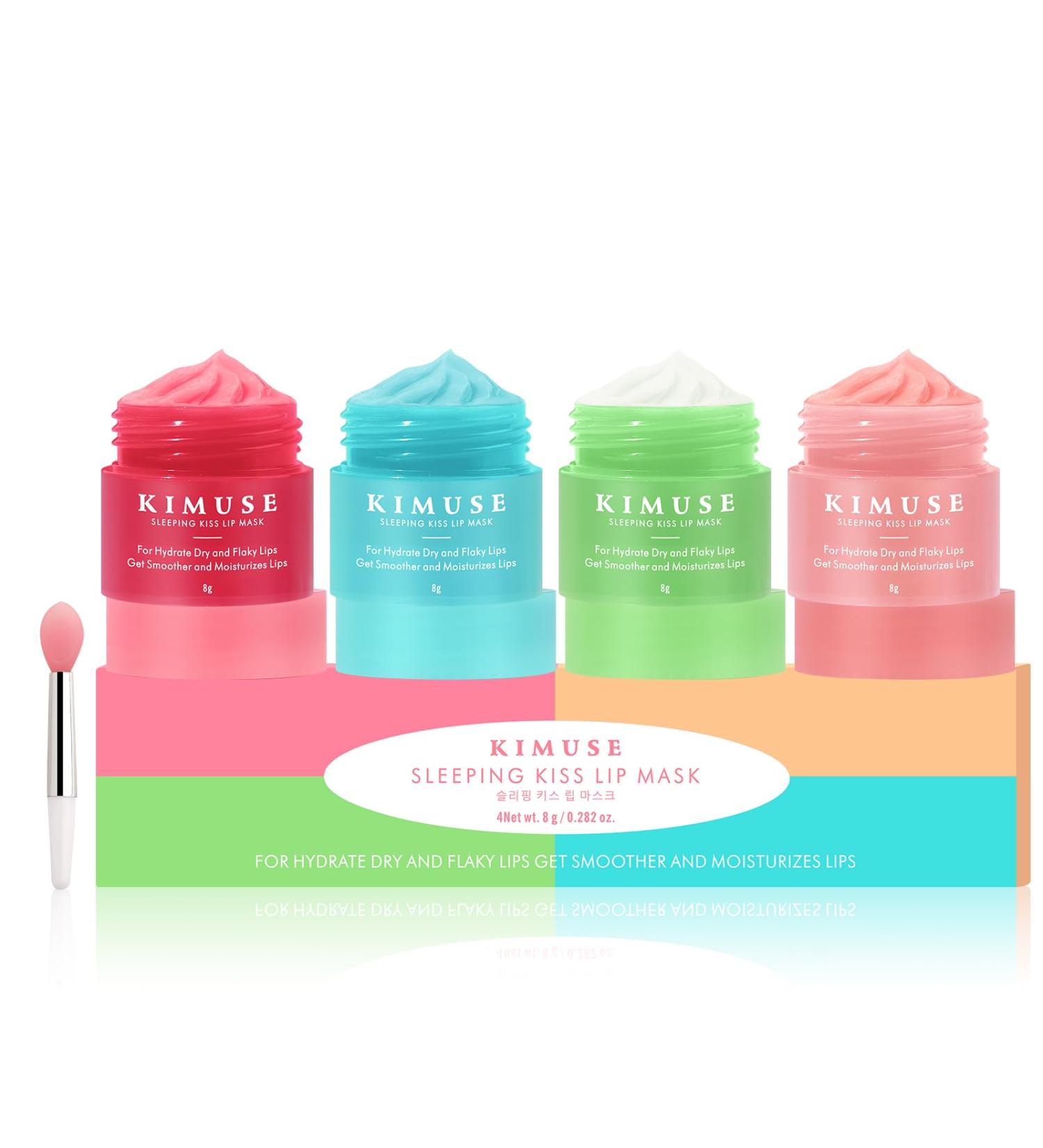KIMUSE Lip Mask Set Lip Sleeping Mask Overnight Lip Treatment for Dry Lip Flaky Moisturizing Vitamin C Shea Butter & Antioxidants - Buy Online on GoSupps.com
