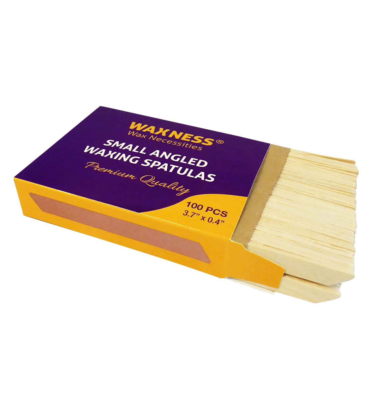 Waxness Small Waxing Wooden Angled Spatula Applicator 100 Pk