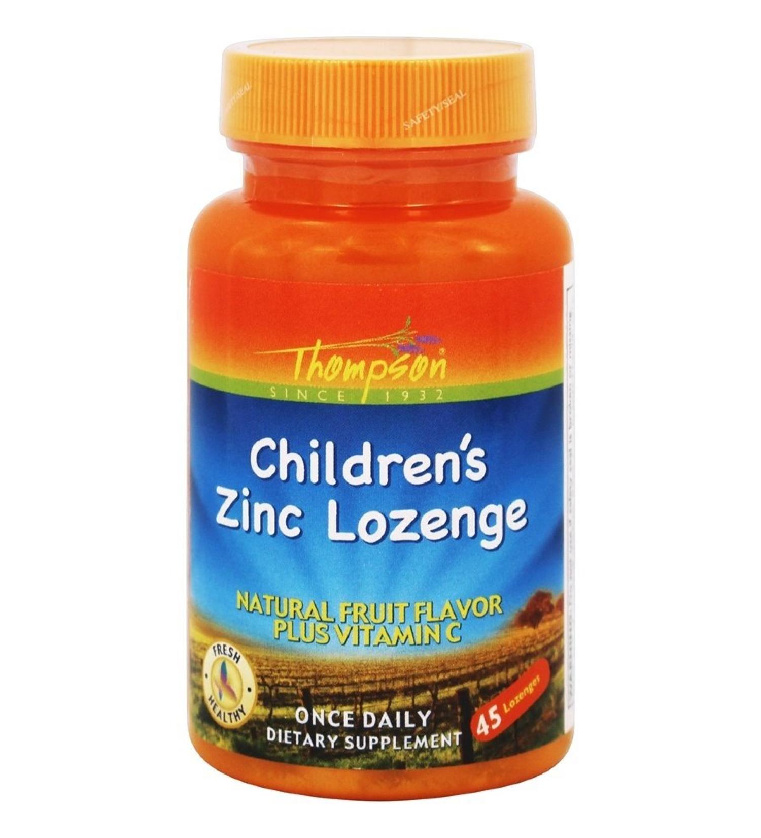 Thompson Children's Zinc Lozenges 5mg 45ct - Fruit Flavored | Immune Support for Kids - Buy Online on GoSupps.com