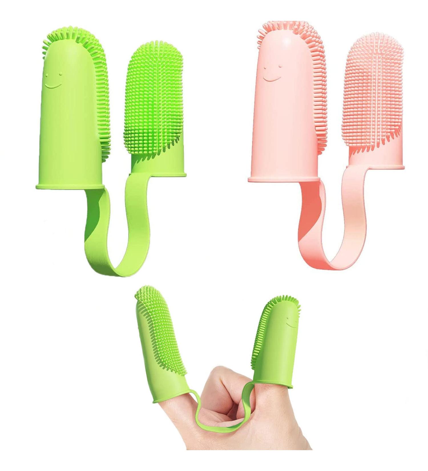 Dual Finger Toothbrush for Dogs 2 Packs Dog Toothbrush Kit 360 Surround Bristles For Easy Teeth Cleaning Double-Finger Toothbrush Dental Care For Puppies Cats And Small Pets - Buy Online on GoSupps.com