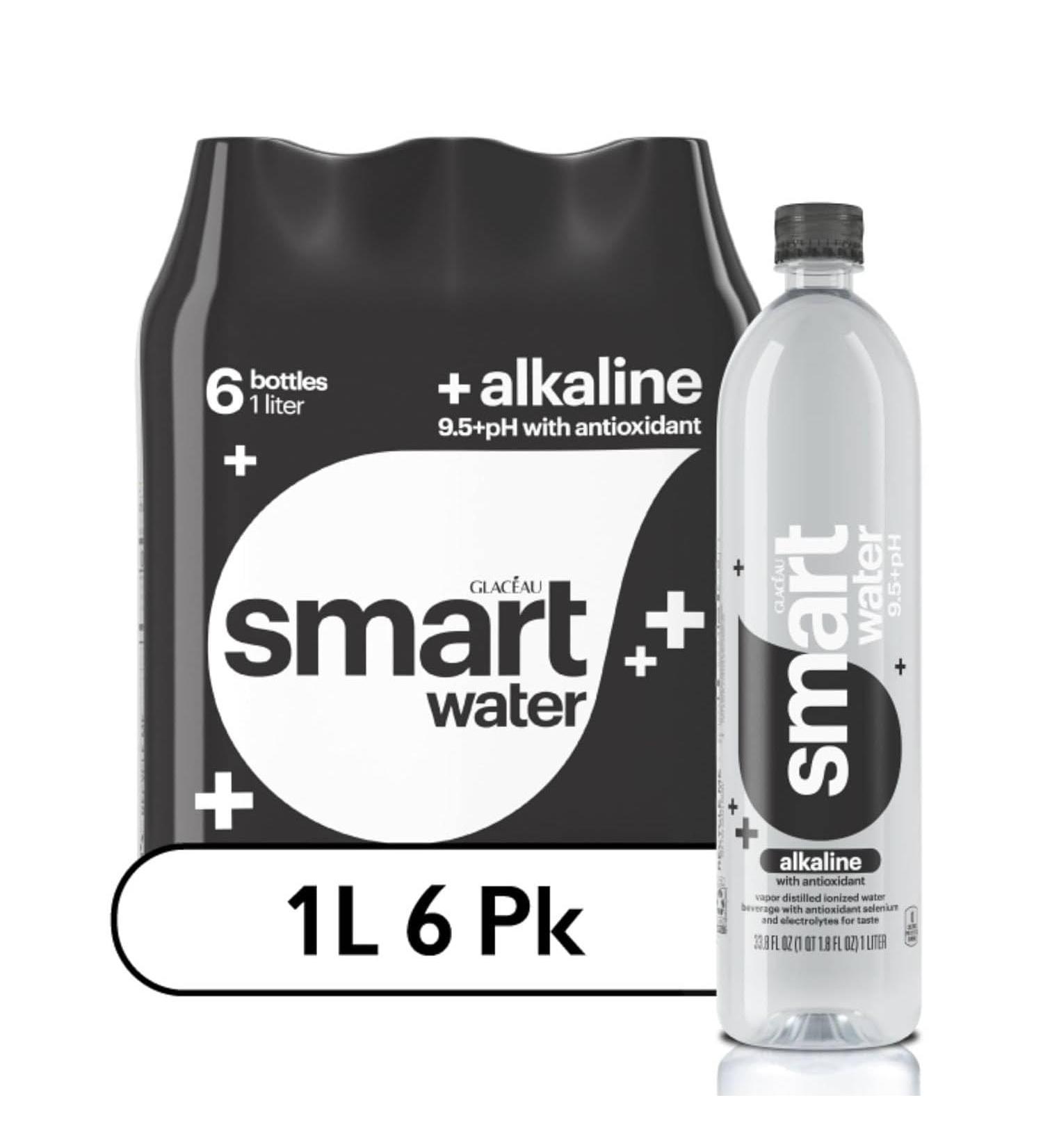 Glaceau smartwater Alkaline With Antioxidant 1 ltr bottles 6 pk 2 ct - Buy Online on GoSupps.com