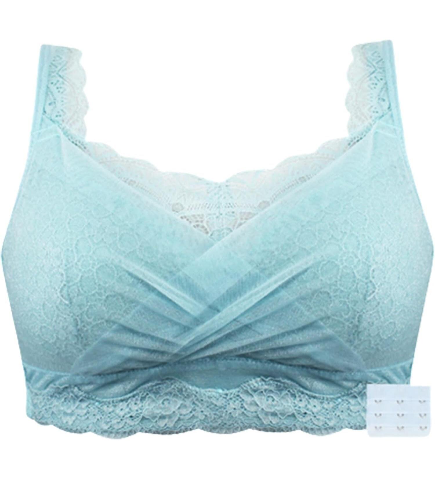Mastectomy Bralette for Women | Sexy Pointed Mesh Sleep Underwear Full Coverage Insert Bags - Blue Size B_36/80 - Buy Online on GoSupps.com