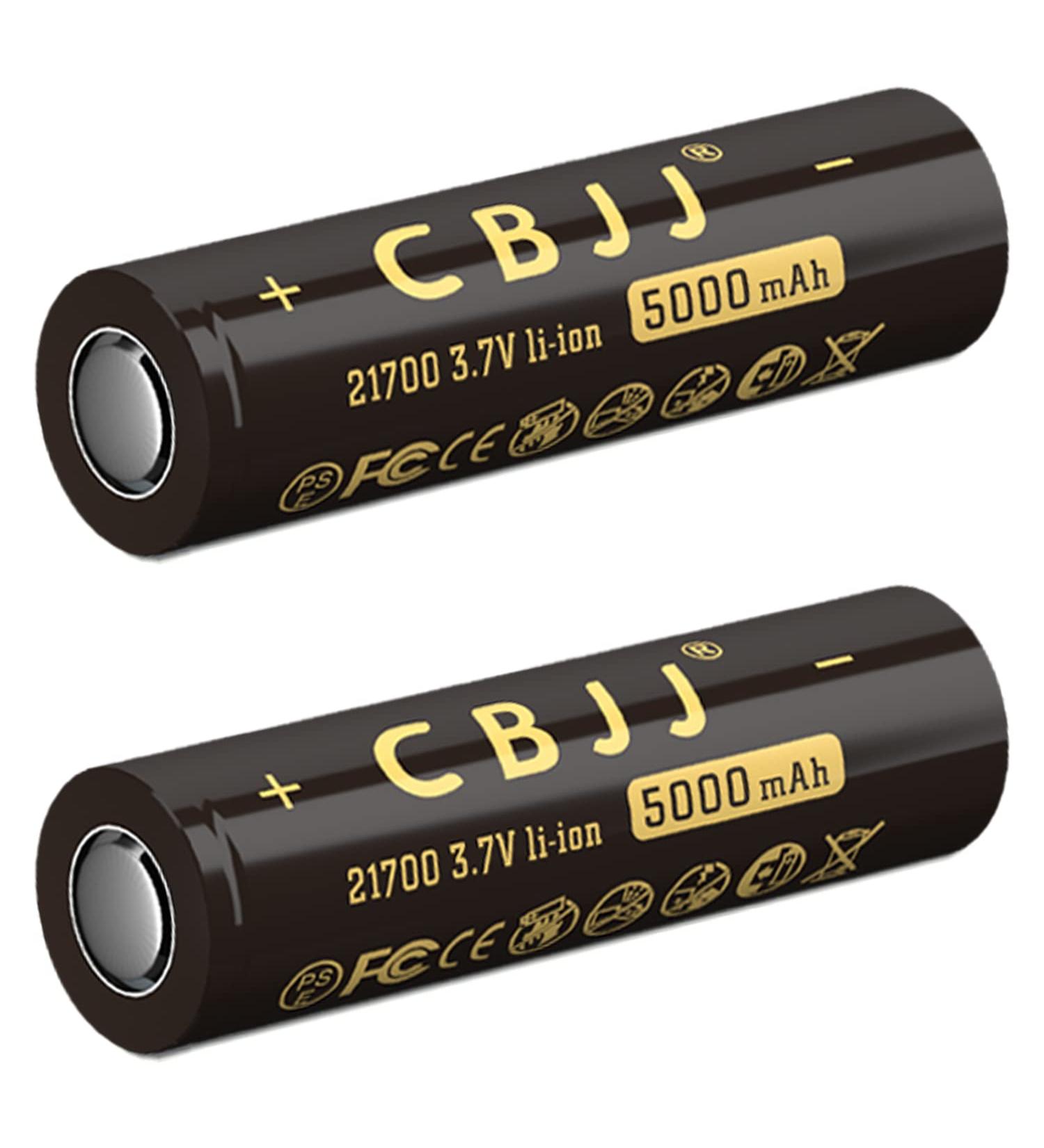 Buy 21700 Rechargeable Battery 3.7V 5000mAh Flat Top - Li-ion for Flashlights (2 Pack) | International Shipping Available - Buy Online on GoSupps.com