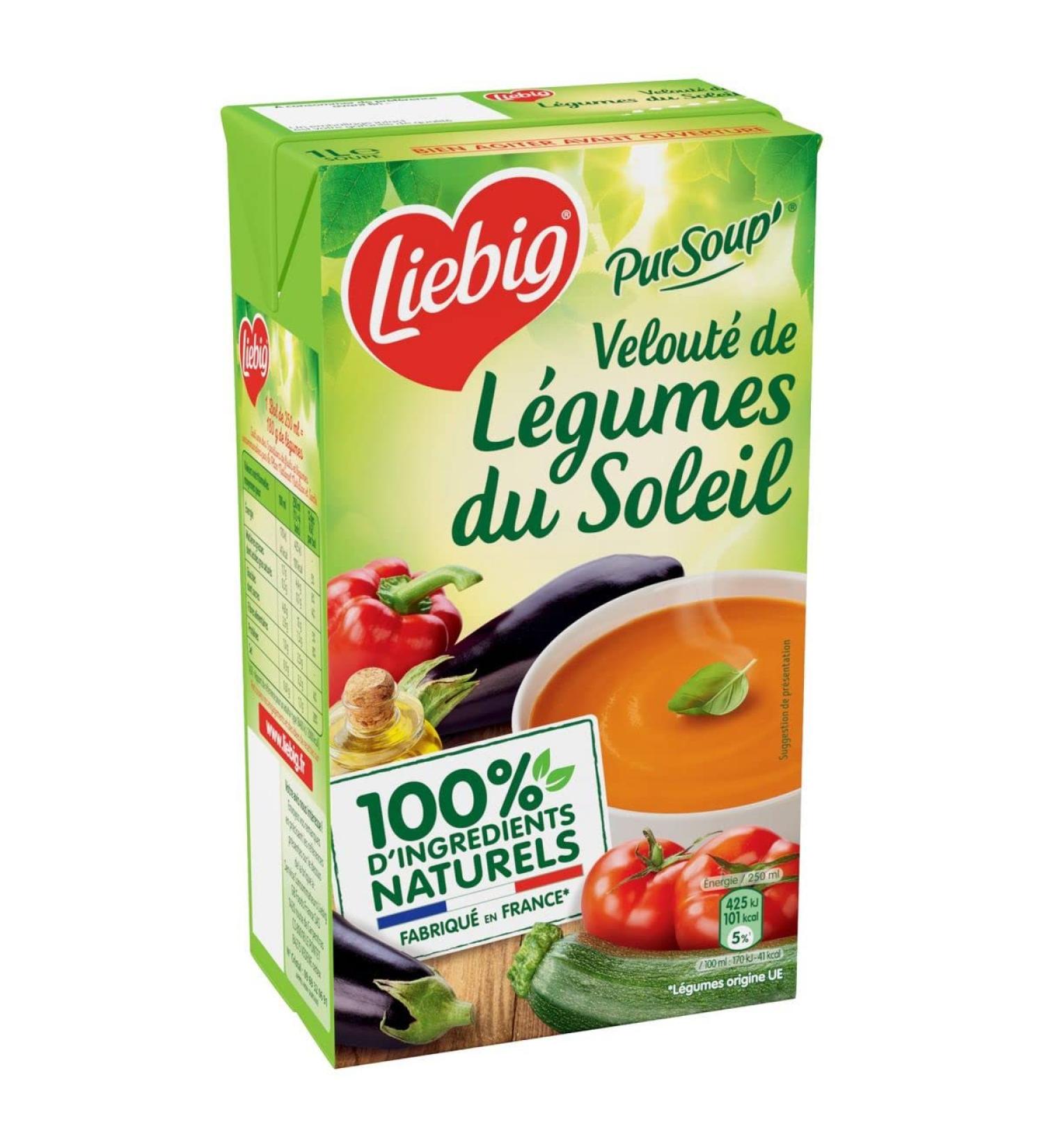 AUCHAN Pack of 3 units *** LIEBIG Pursoup' Creamy Sun-Dried Vegetable Soup 100% natural ingredients Serves 4 1L