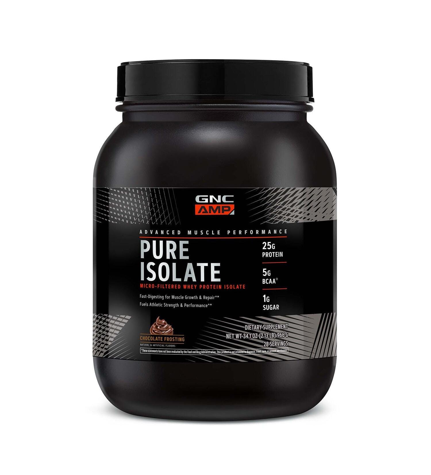 GNC AMP Pure Isolate Whey Protein - Chocolate Frosting (28 Servings) - Buy Online on GoSupps.com