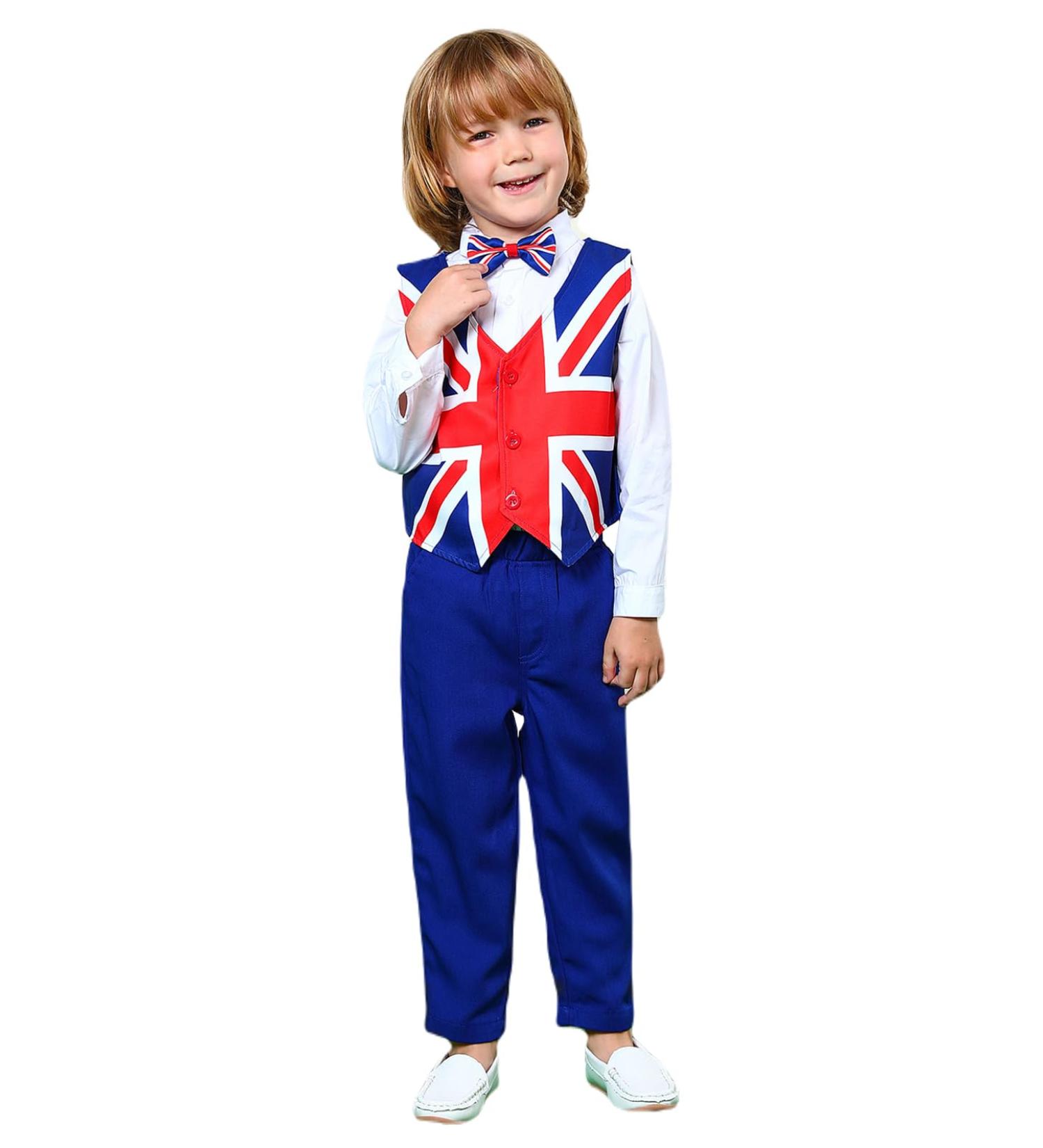 Mint Green Baby Boys Gentleman Suit Set | Long Sleeve Shirt with Bowtie + Waistcoat + Pants | Red Blue | Size 12-18 Months - Buy Online on GoSupps.com