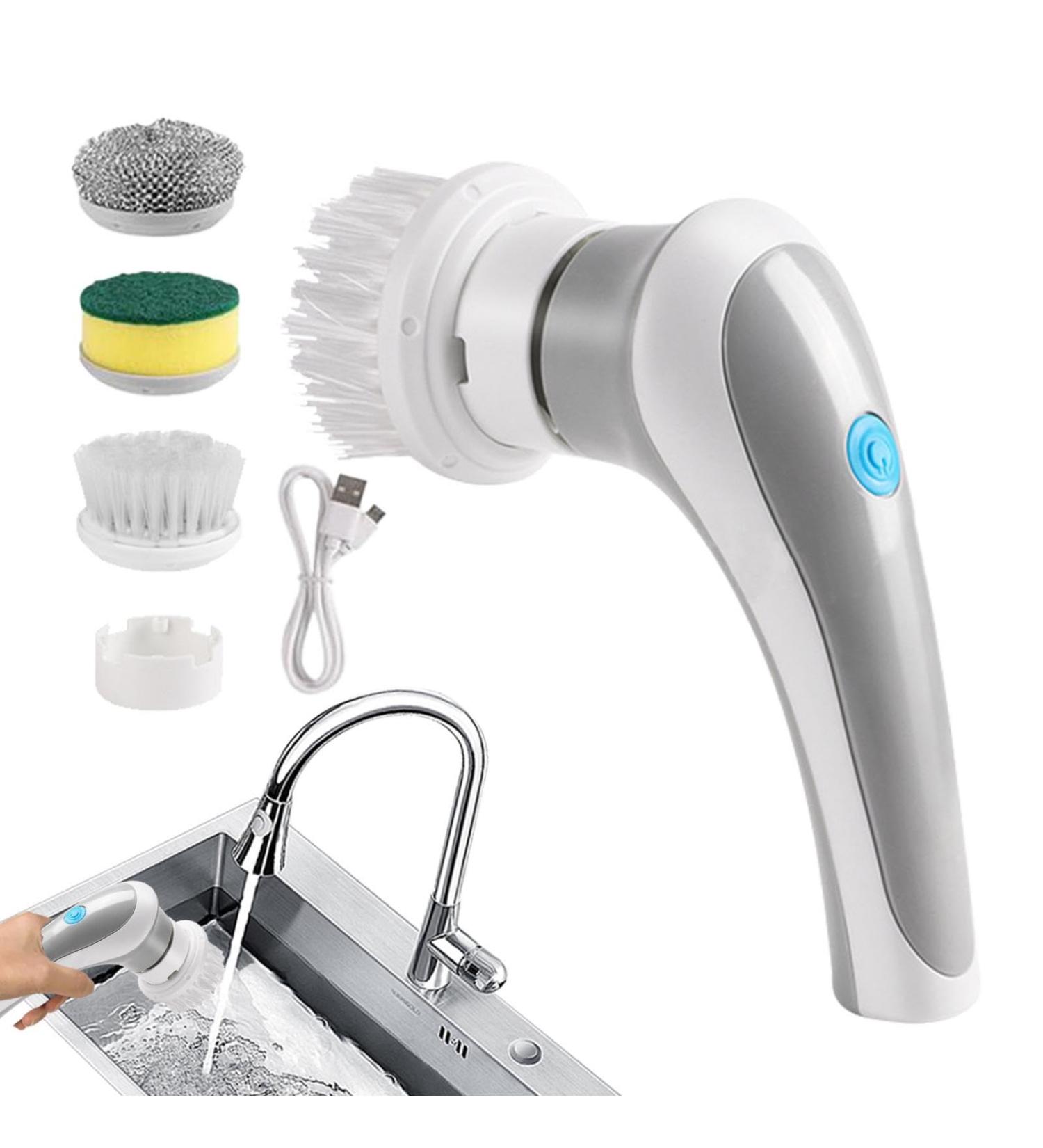 Electric spinn Scrubber Cordless spinn Cleaner Rechargeable Electric spinn Scrubber Replaceable Drill Brush Heads with 3 Brush Head Options Electric Power Scrubber for Kitchen Bathroom Car Tile Grey - Buy Online on GoSupps.com