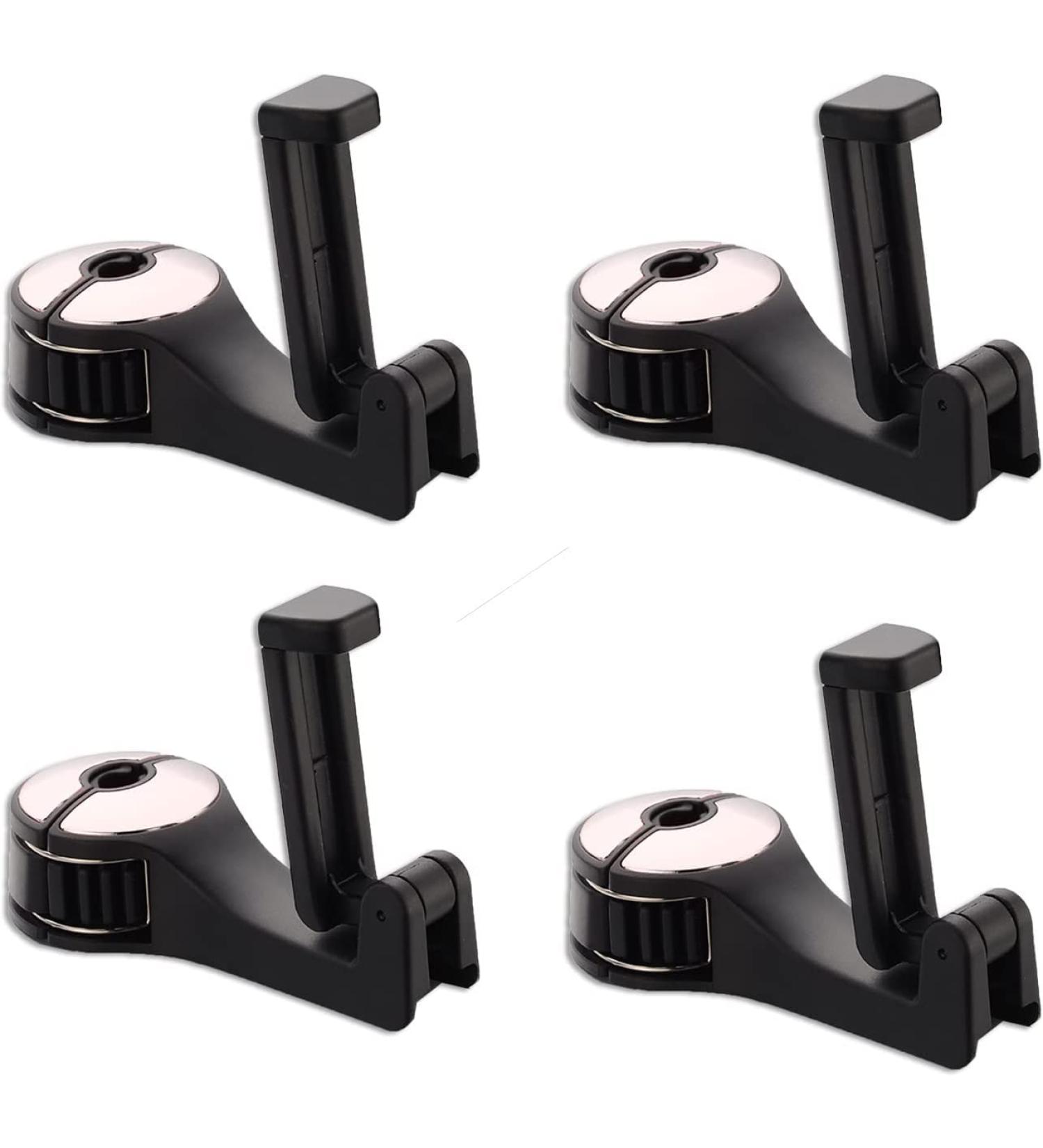 Usmei 2-in-1 Car Seat Hooks & Cell Phone Holder - Portable Headrest Organizer (4PCs Silver) - Car Clothes Hanger & Pocket Holder - Buy Online on GoSupps.com