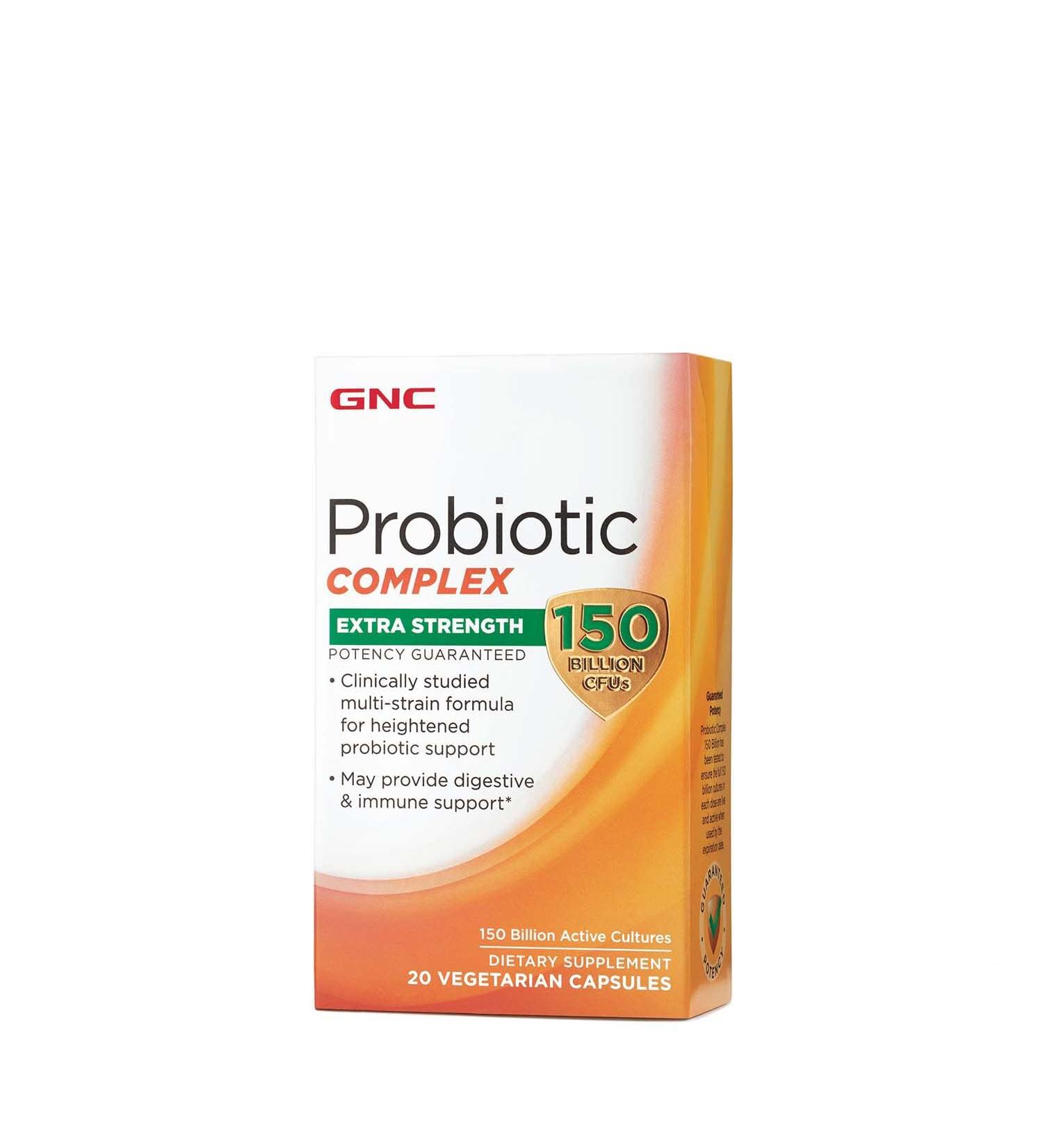 GNC Probiotic Complex Extra Strength with 150 Billion CFUs 20 Capsules Daily Probiotic Support - Buy Online on GoSupps.com