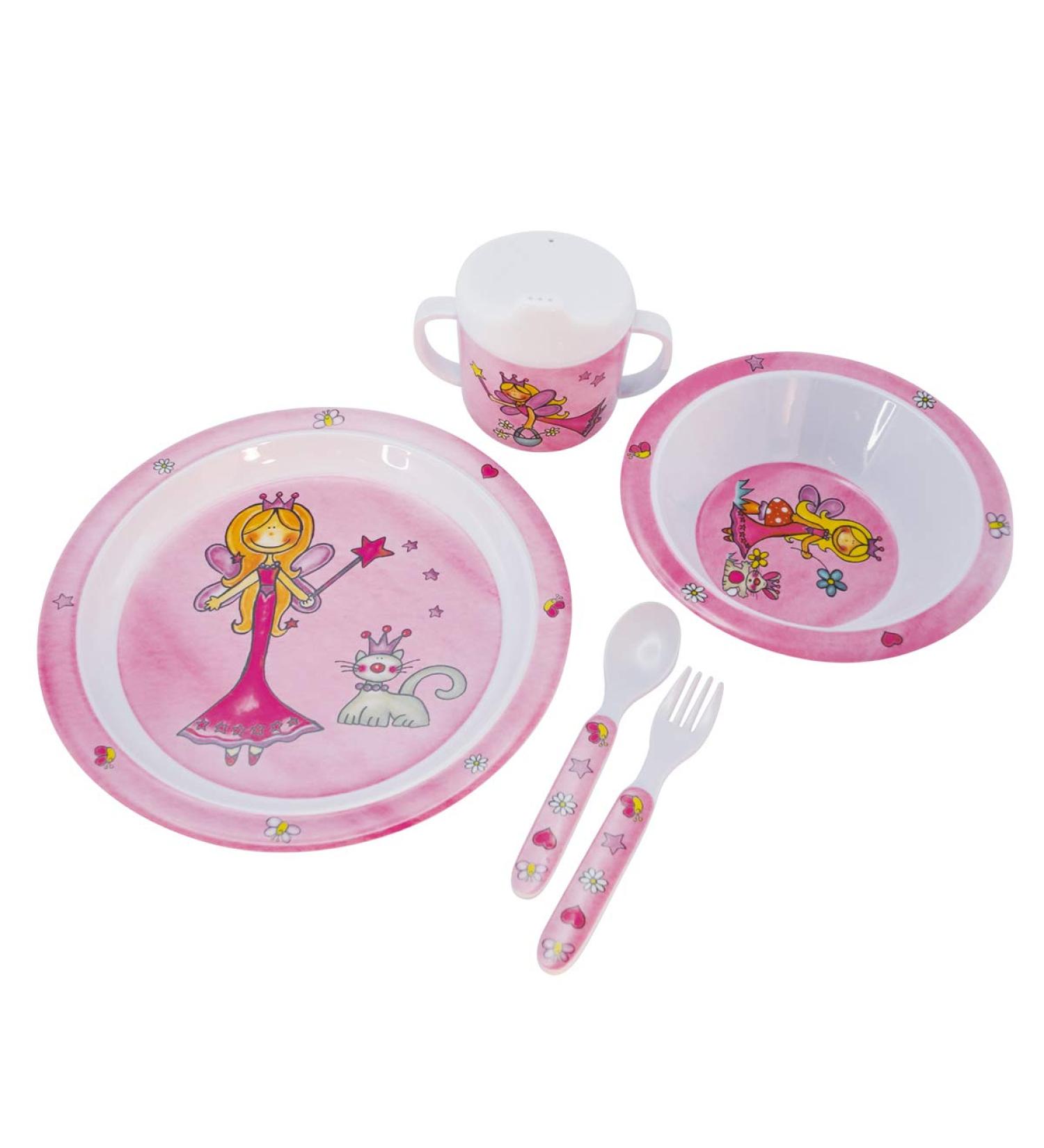Bieco Baby Dishes Princess | 5-Part Melamine Tableware Set for Toddlers | Colorful & Durable Baby Food Dishes  - Buy Online on GoSupps.com