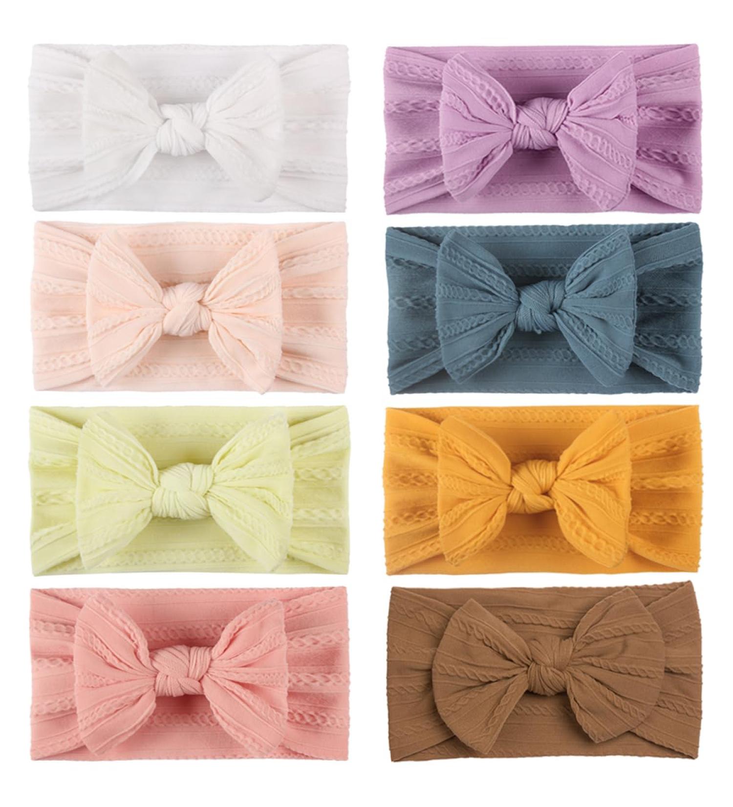 Bobishe 8-Pack Baby Hair Bands | Soft Nylon Turban Headbands for Newborns & Toddlers | Elastic & Comfortable Head Gear - Buy Online on GoSupps.com