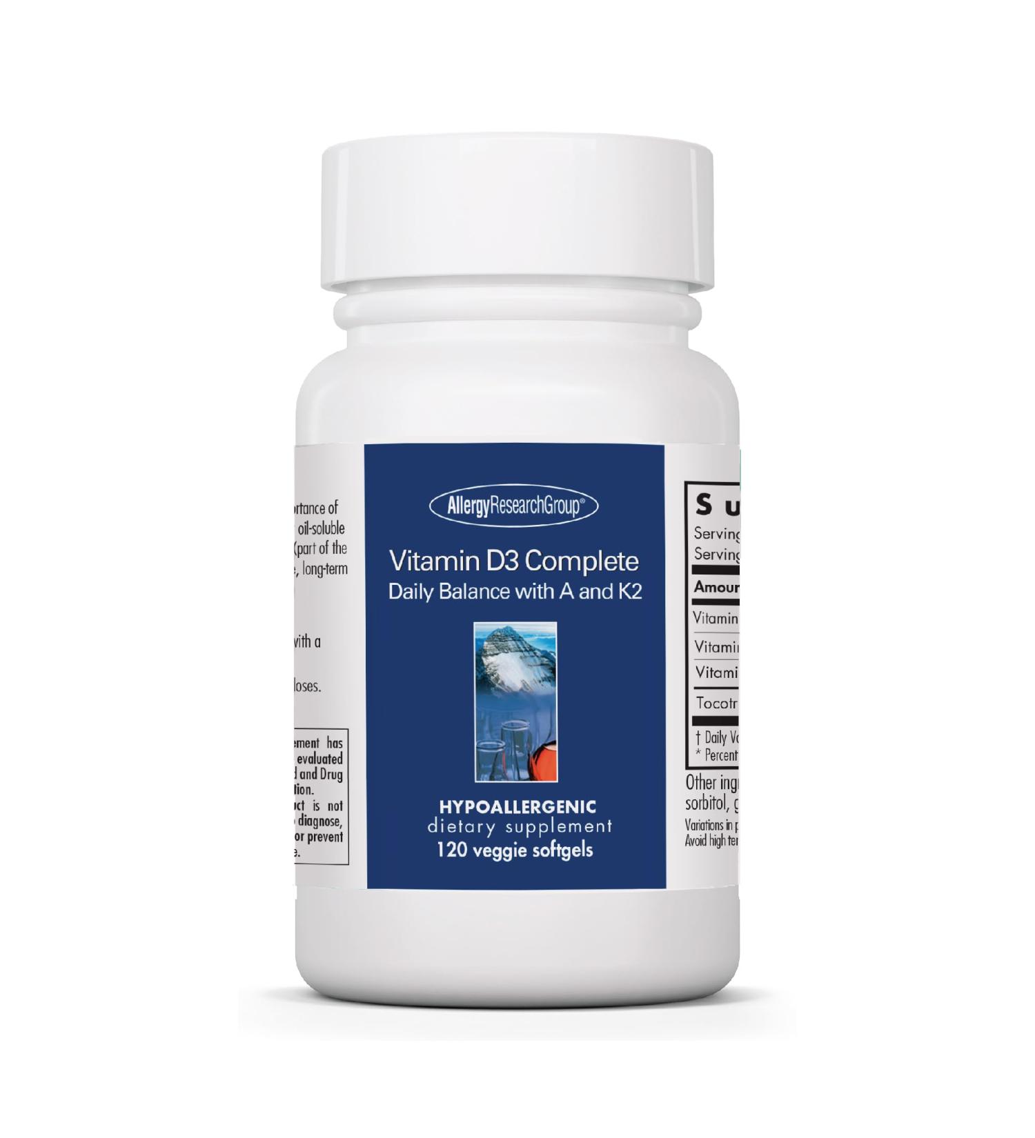 Allergy Research GroupVit D3 Complete 120 ct 120 Count (Pack of 1) - Buy Online on GoSupps.com
