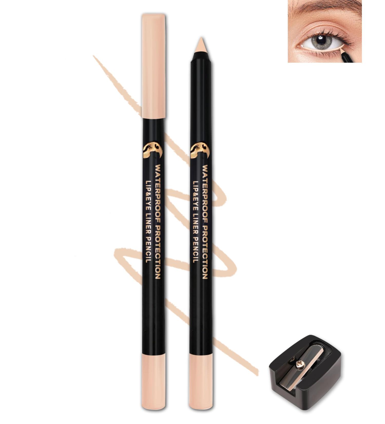 Nude Eyeliner Pencil Gel Sharpenable Peach Waterline Eyeliner Waterproof Smudge-Proof Long Lasting Eye Brightener Pen with Sharpener Soft Cream Rich Color Eye Liner Makeup Delineador De Ojos-15 15 Nude - Buy Online on GoSupps.com