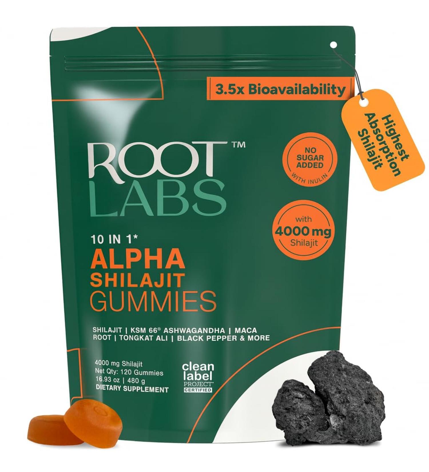 10-in-1 Alpha Shilajit Gummies | 4000 mg Pure Himalayan Shilajit with Tongkat Ali & Maca Root | for Men & Women | ShilAbsorb Bioavailability Tech | Sugar-Free, Vegan | 120 Gummies Alpha 120 Count (Pack of 1) - Buy Online on GoSupps.com