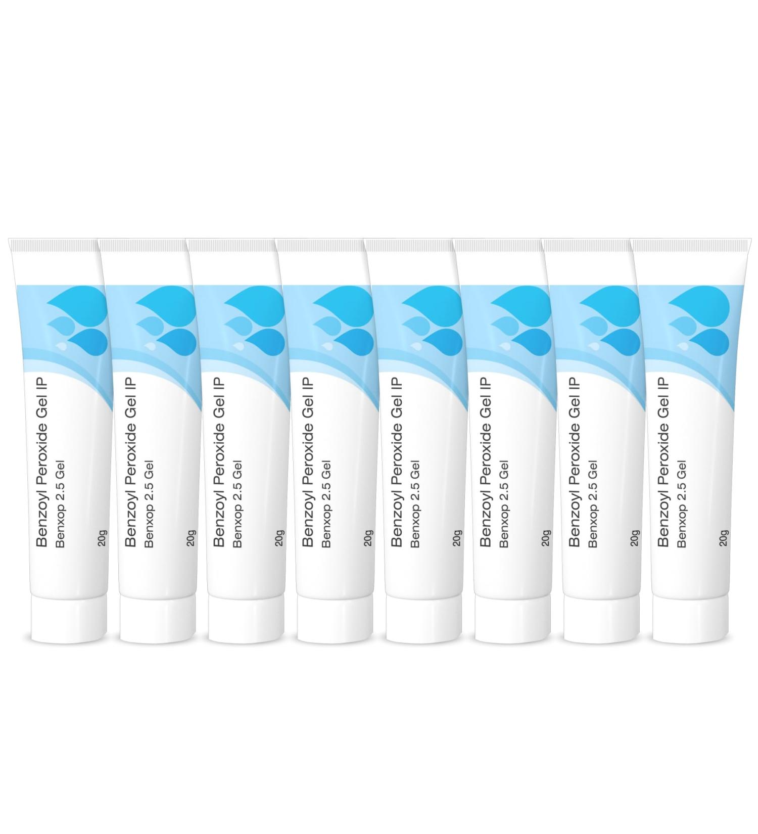 Salve Benxop Benzoyl Peroxide 2.5% Pimples Cream 20gm (0.70 Oz) (2.5% Gel (Pack of 8))