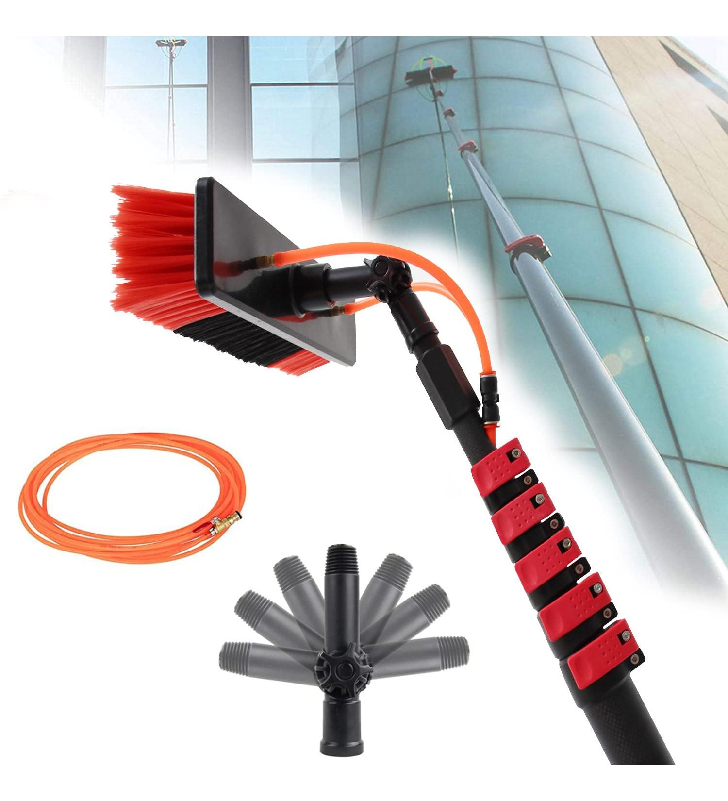 12-36 Foot (Long Reach) Photovoltaic Panels Cleaning Brush & Pole with 20m Hose Water Fed Pole Kit Outdoor Window Glass Cleaning Tool 35cm Brush Head 4M/13FT - Buy Online on GoSupps.com