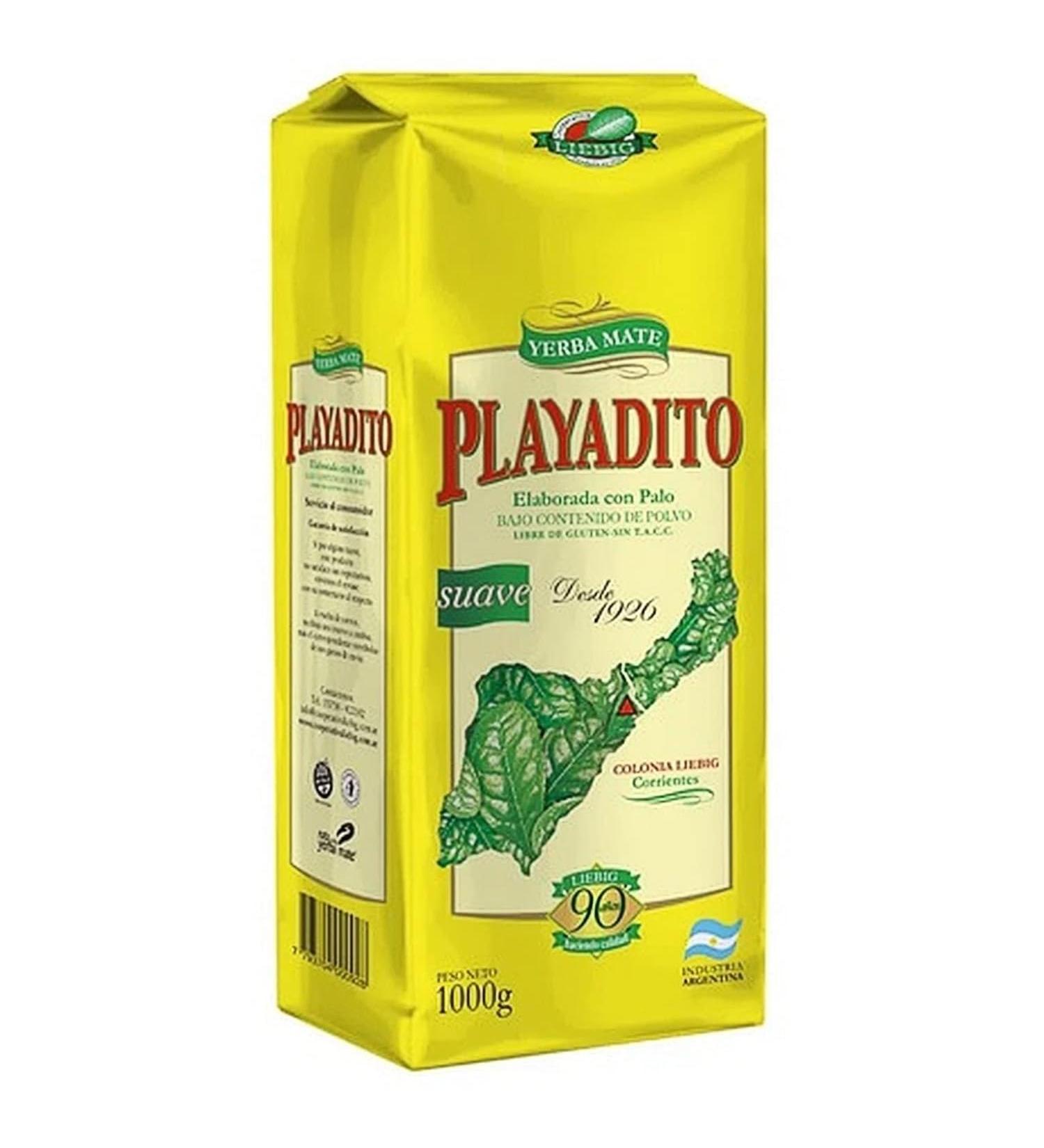 Playadito Yerba Mate Tea Tradicional 1 kg - the maturation period is 12 months | Mate tea from Argentina | detox and energy drink - Buy Online on GoSupps.com