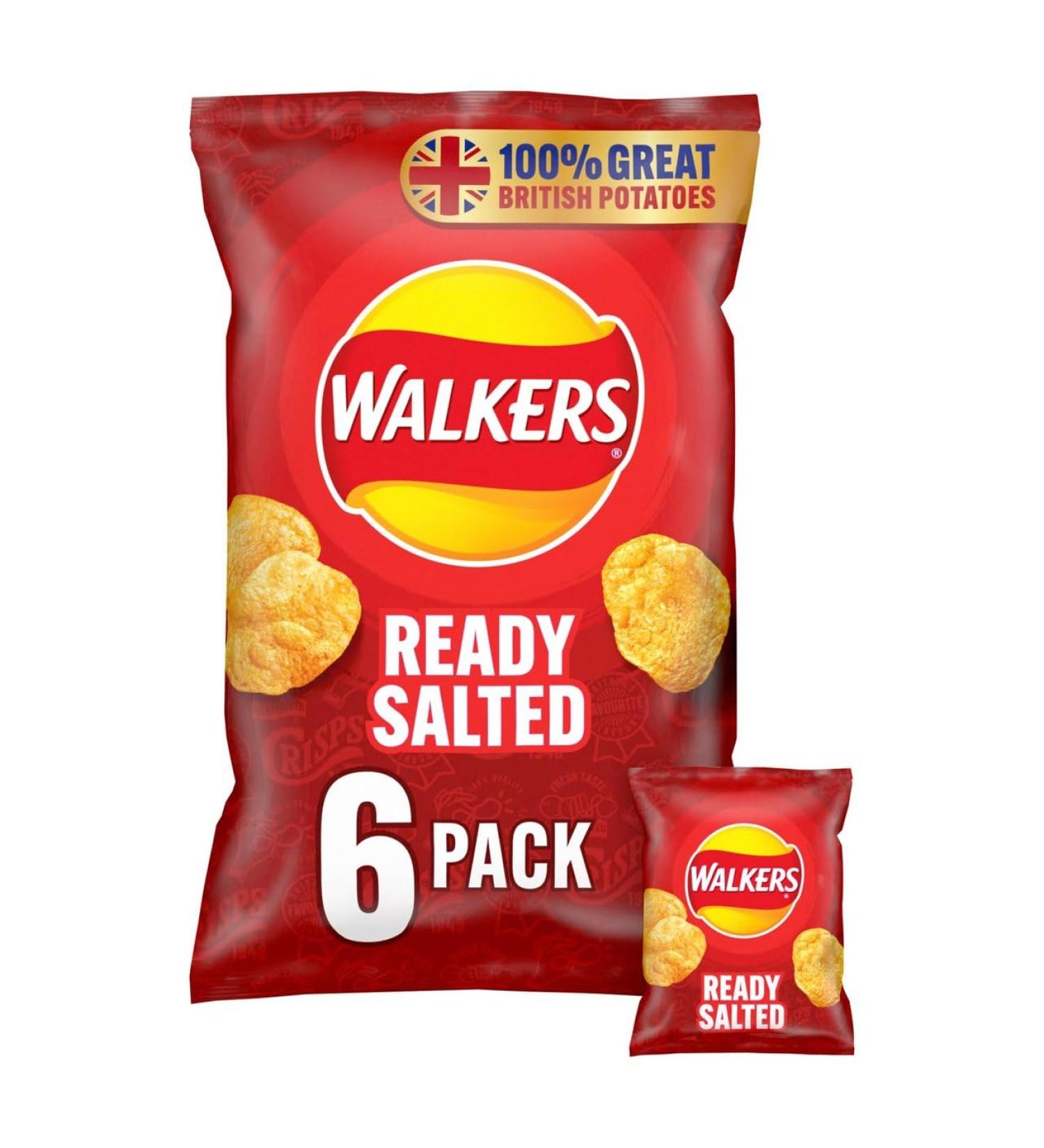 Walkers Ready Salted Multpacks 6 Bags x 25g (4)