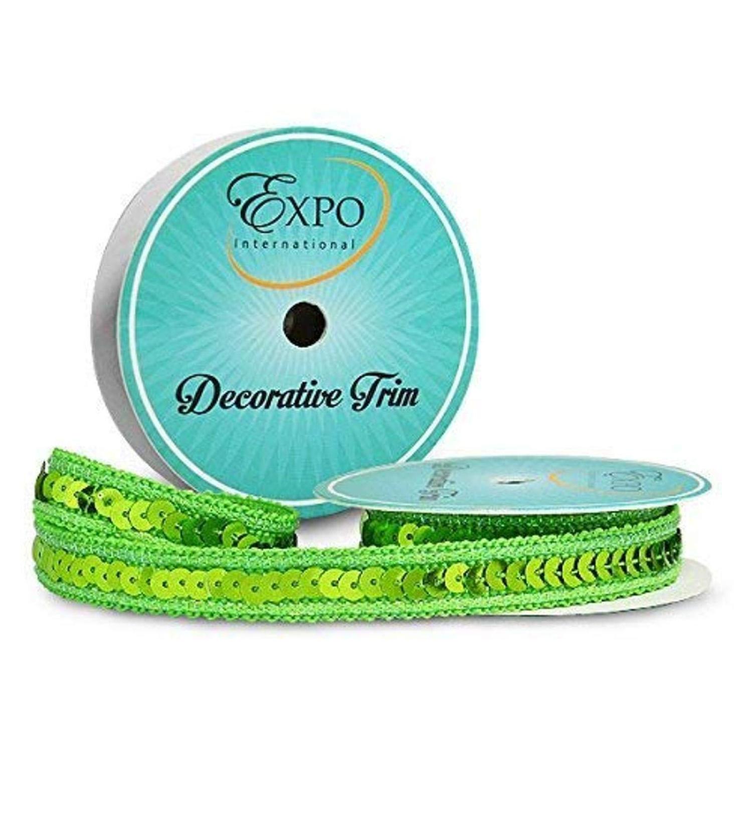 Expo InternationalZali Sequin with Sparkle Edge Trim Spool | Lime | (3 yard spool)