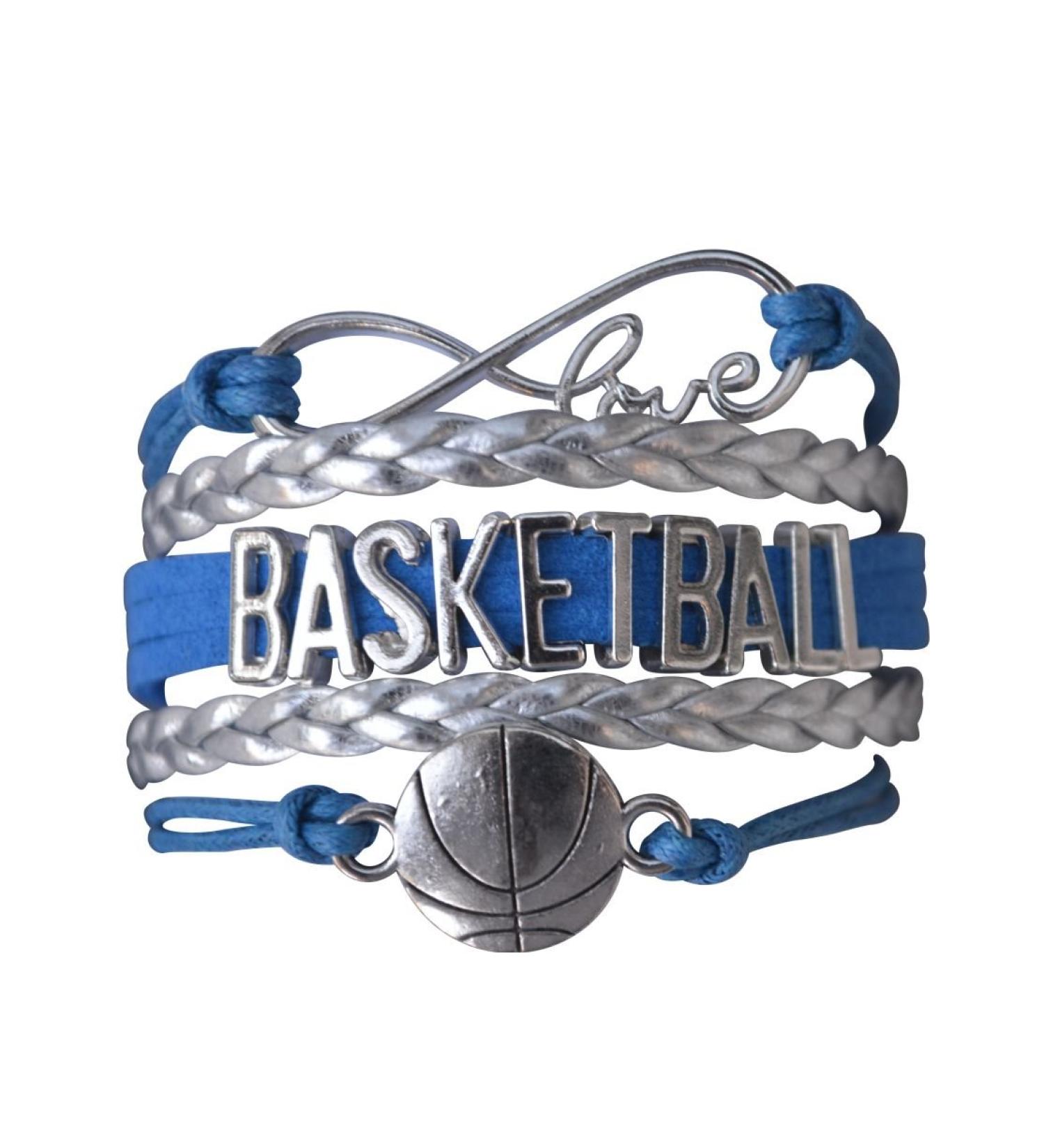 Infinity Basketball Bracelet - Blue & Silver Charm Jewelry Gift - Buy Online on GoSupps.com