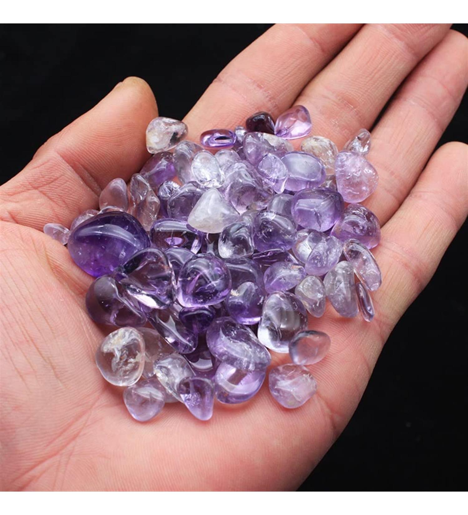 Natural Crystals and Stones 100g Stone Natural Amethyst Gravel Rock Crystal Quartz Polished Stone Specimen Degaussing Stone for Decoration Gift - Buy Online on GoSupps.com