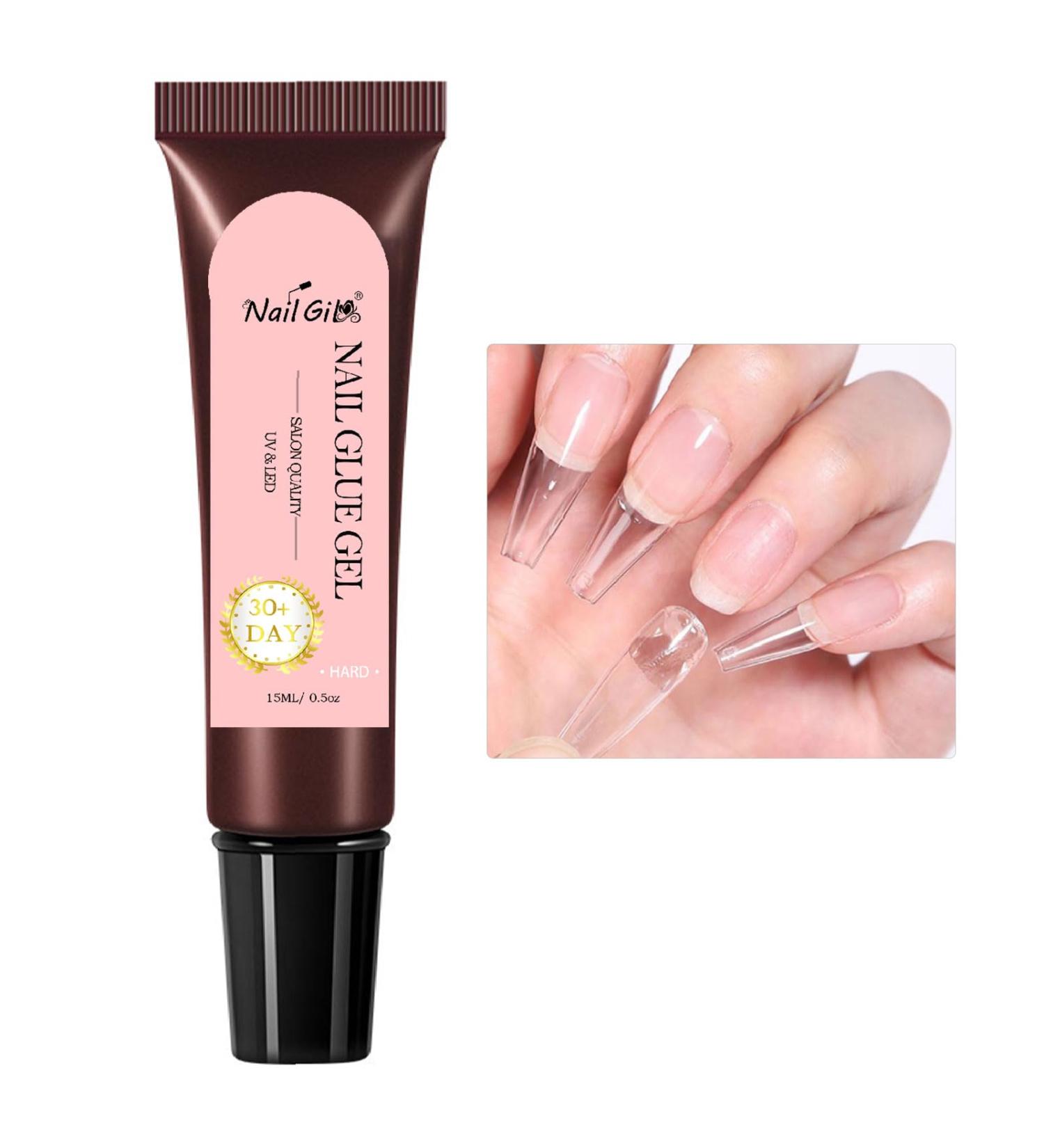 NAILGIL Solid Nail Glue Gel for False Nail Tips Press on Nail Glue Hard Acrylic Nail Glue Gel for Salon Manicure Glue Adhesive DIY at Home Need UV Led Cured - Buy Online on GoSupps.com