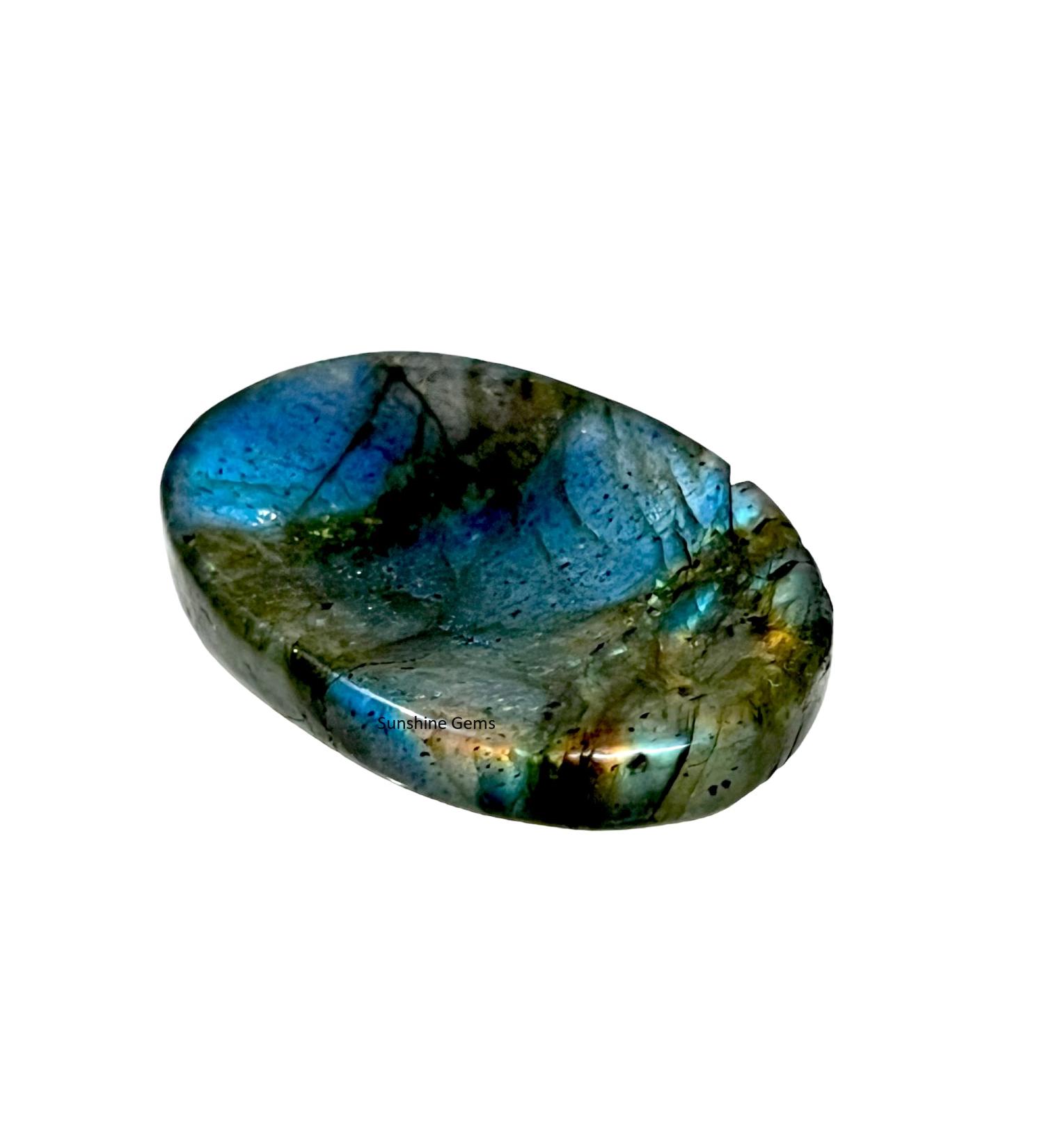 Opalite Crystal Worry Thumb Stone - Natural Healing Calming Meditation Reiki Stress Relief (Labradorite)
