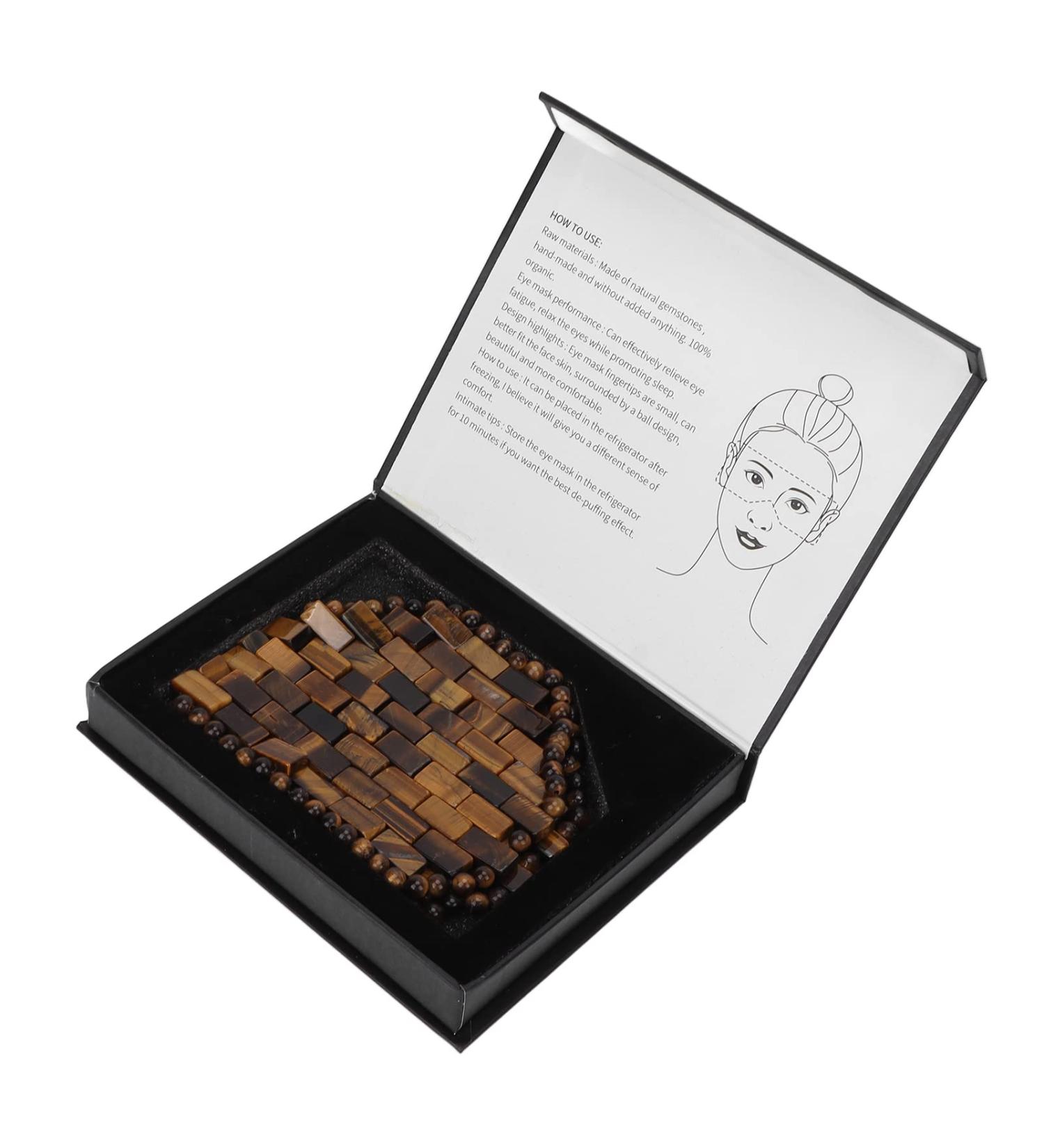 Natural Jadestein Eye Cushion - Anti-Wrinkle Sleep Aid & Fatigue Relief - 100% Natural Yellow Tiger Eye Stone for Face Contouring & Better Absorption - Buy Online on GoSupps.com