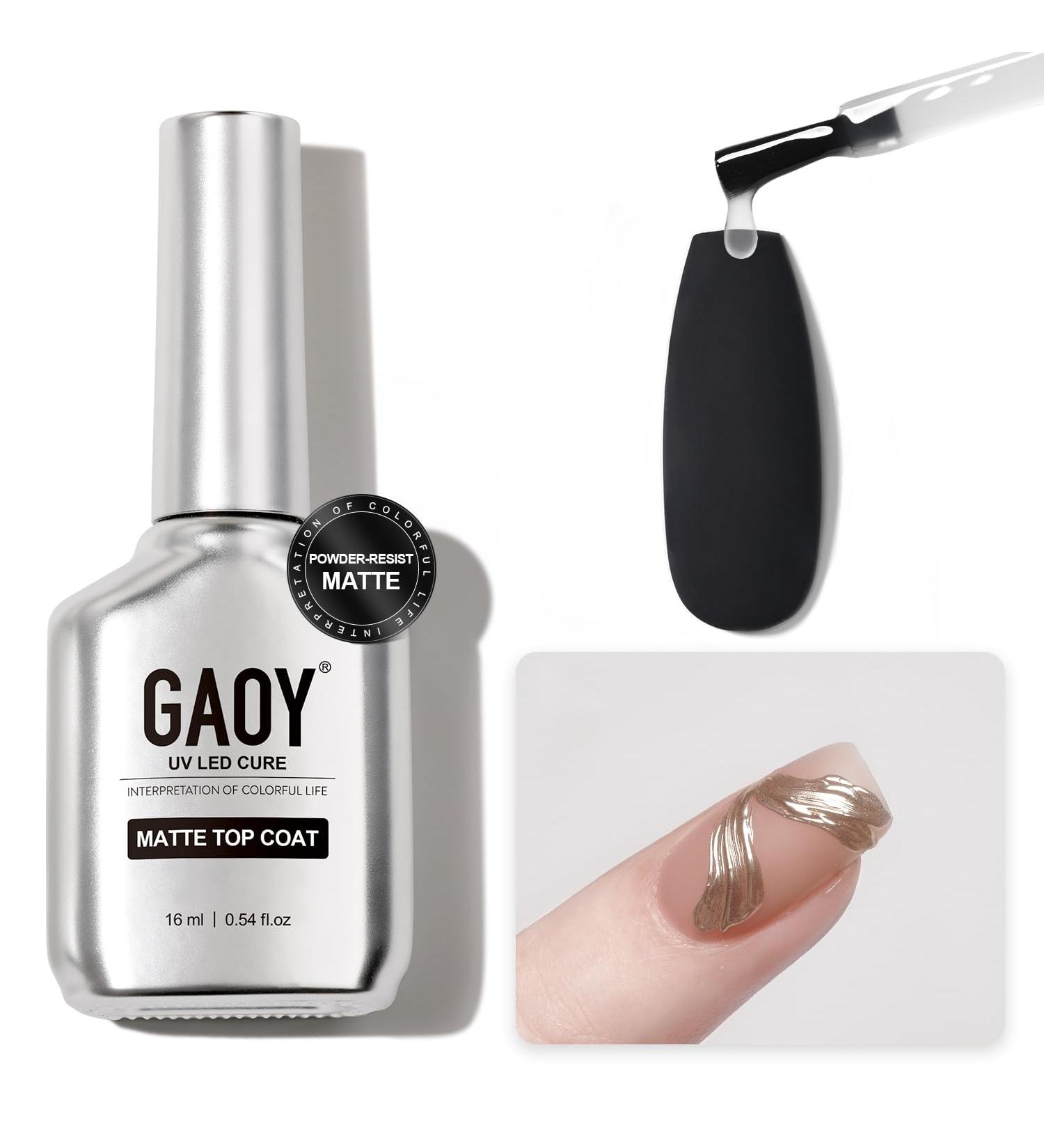 GAOY Matte Gel Top Coat for Long-Lasting UV Gel Nail Art | 16ml Powder-Resist Matte Finish - Ideal for Chrome Powder Painting - Buy Online on GoSupps.com