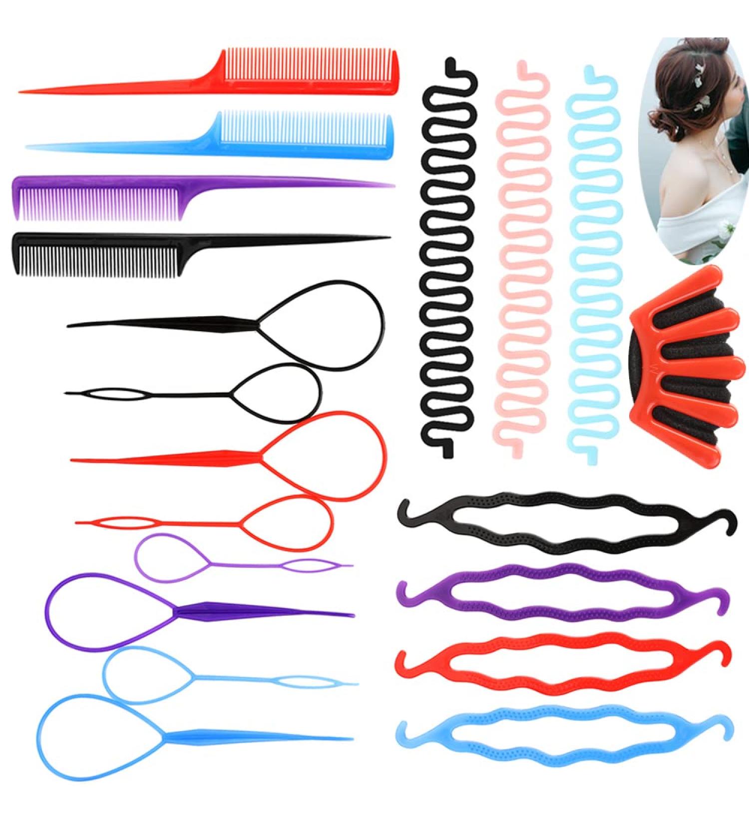 ZZZRCGS hair styling accessories styling tools & appliances hair styling tools hair twister hair braider hair accessories for girls hair assecories for women hair ideaa 20Pcs (Color Set)