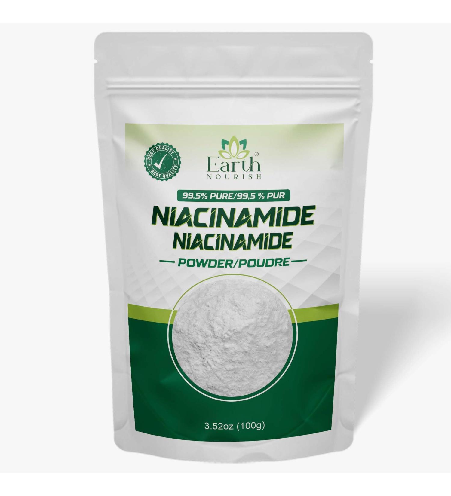 Earth Nourish Niacinamide Powder 3.52 Oz / 100g Cosmetic-Grade Ingredient for DIY Skincare Serums Creams and Formulations - Buy Online on GoSupps.com